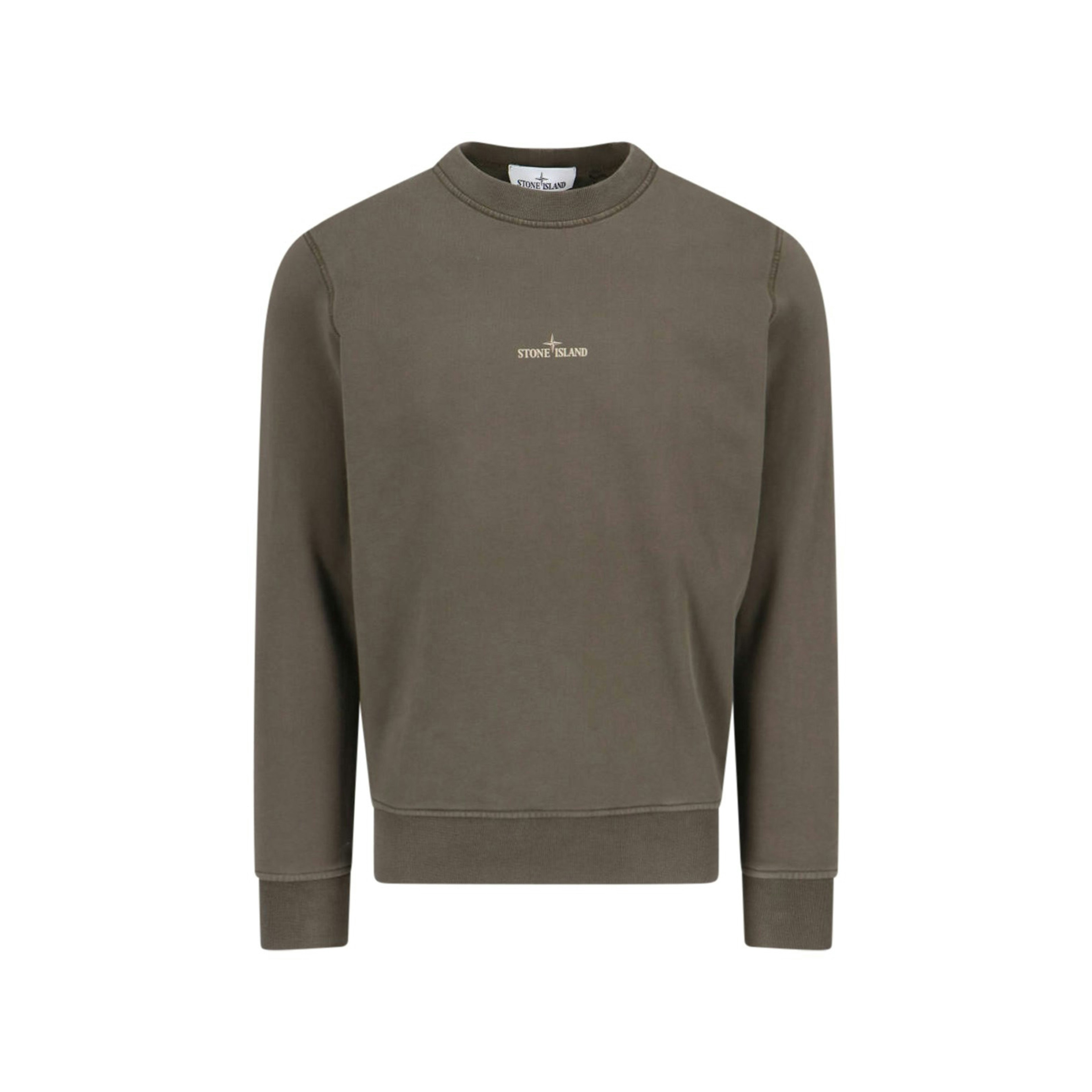 Stone Island Crew Neck Sweatshirt With Logo Green