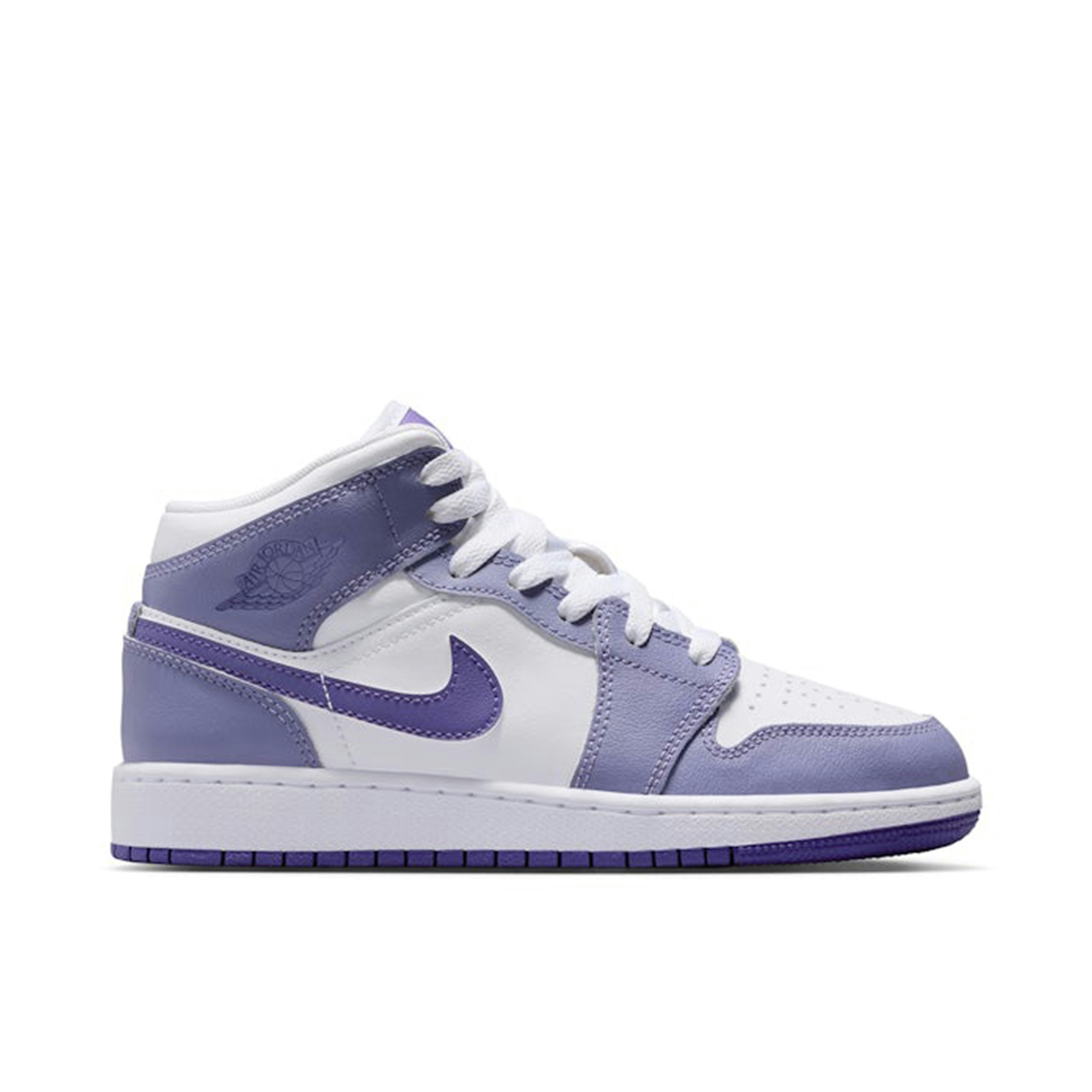 Air Jordan 1 Mid Dusty Amethyst White Court Purple GS