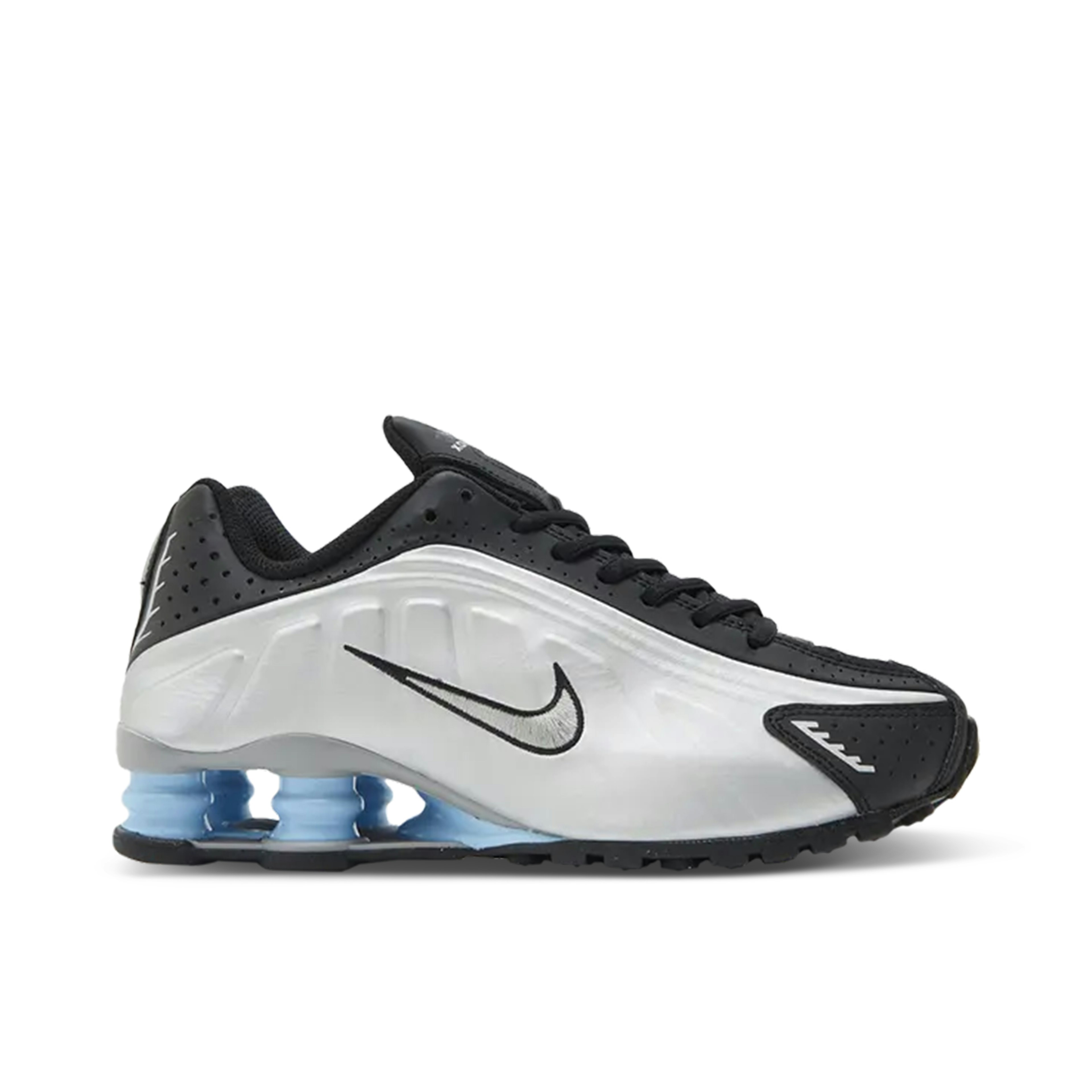 Nike Shox R4 Metallic Silver Black Psychic Blue