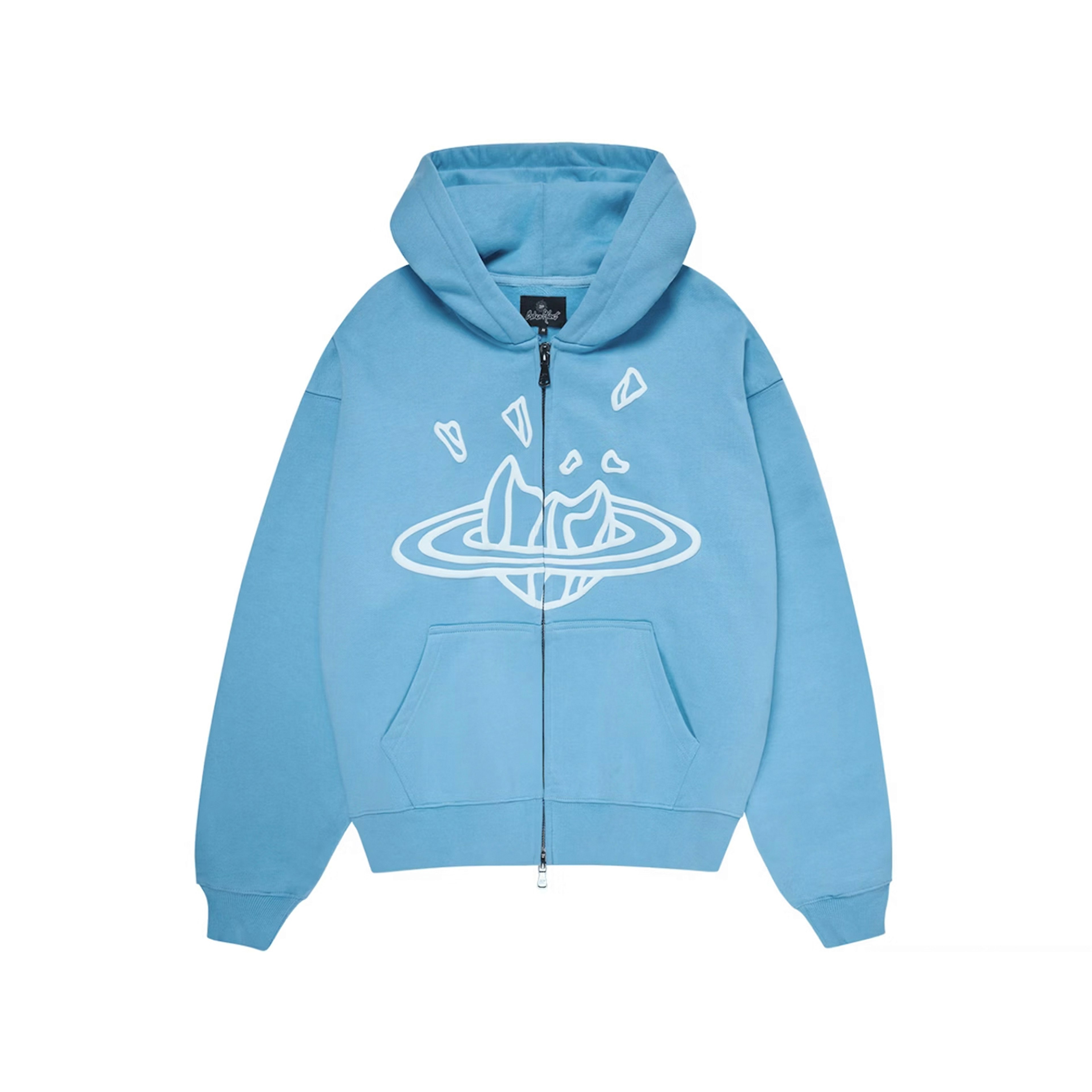 Broken Planet Zip-Up Hoodie Light Blue