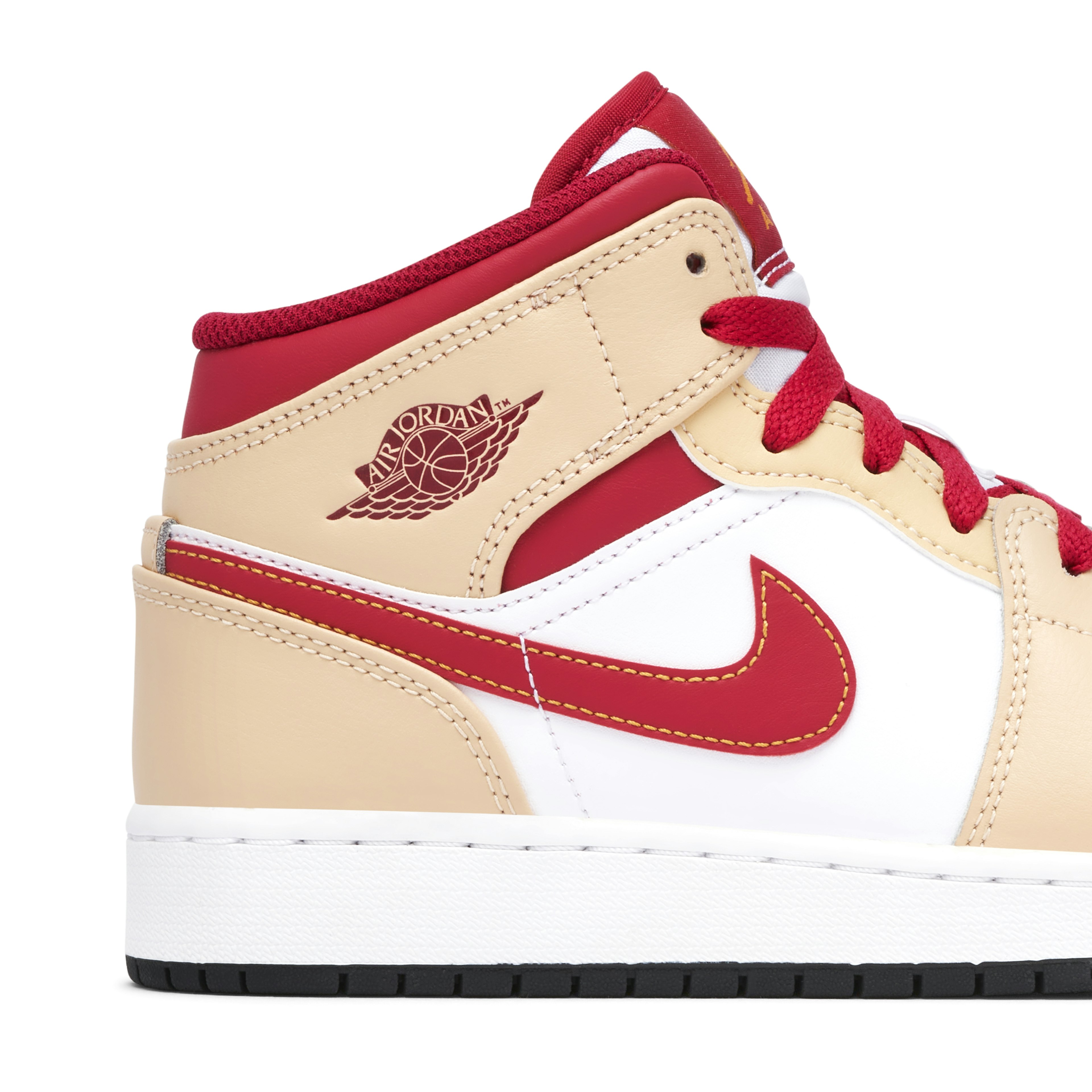 Air Jordan 1 Mid White Beige Red GS
