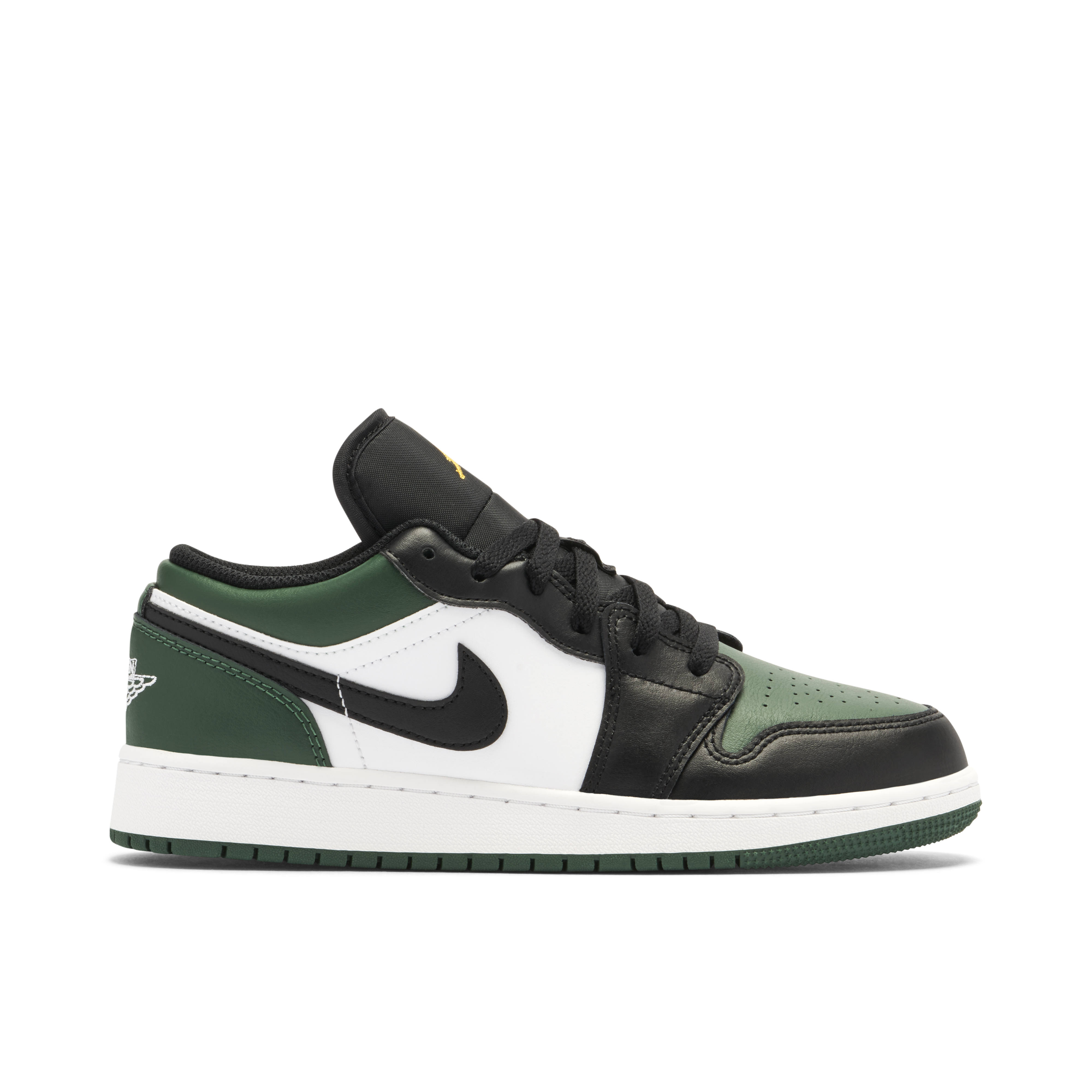 Air Jordan 1 Low Green Toe GS 553560 371 Laced