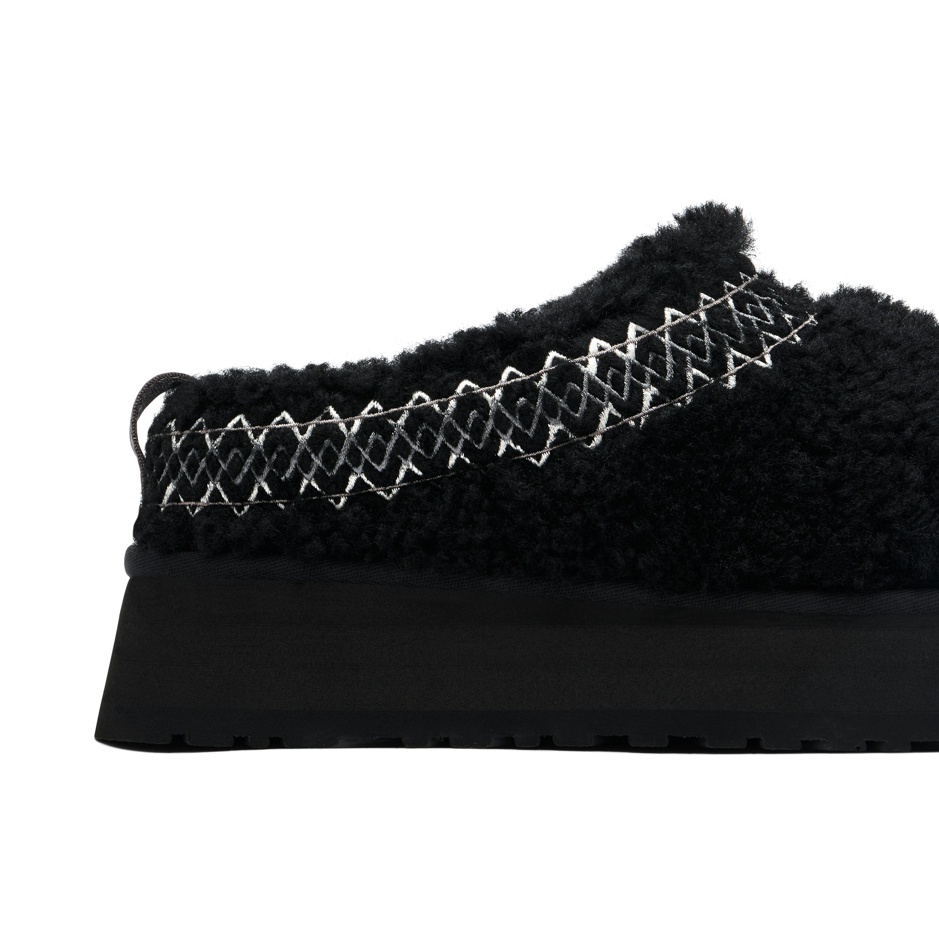 UGG TAZZ SLIPPER HERITAGE BRAID BLACK