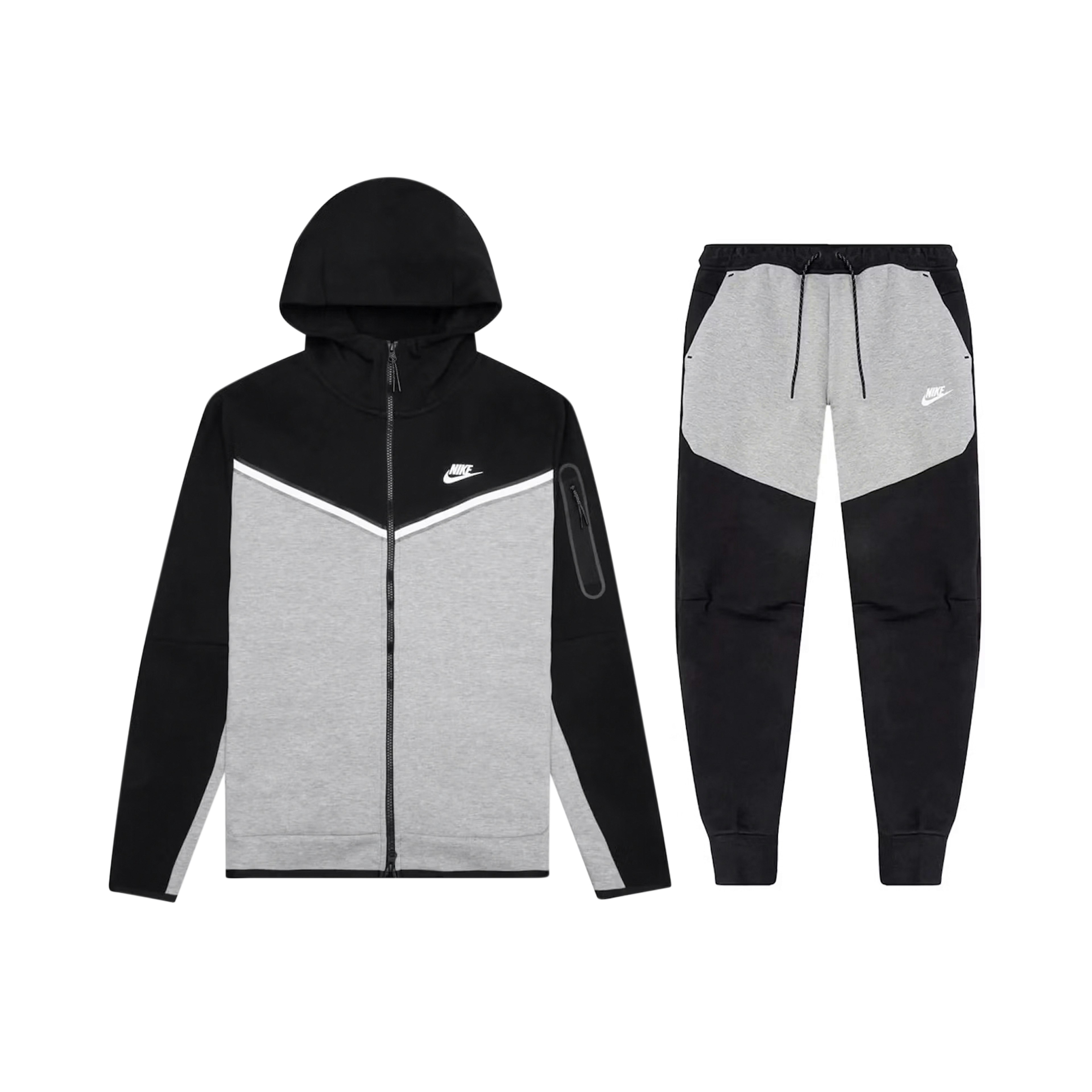 Nike Sportswear Tech Fleece Full-Zip Hoodie Black/Dark Grey Heather/White