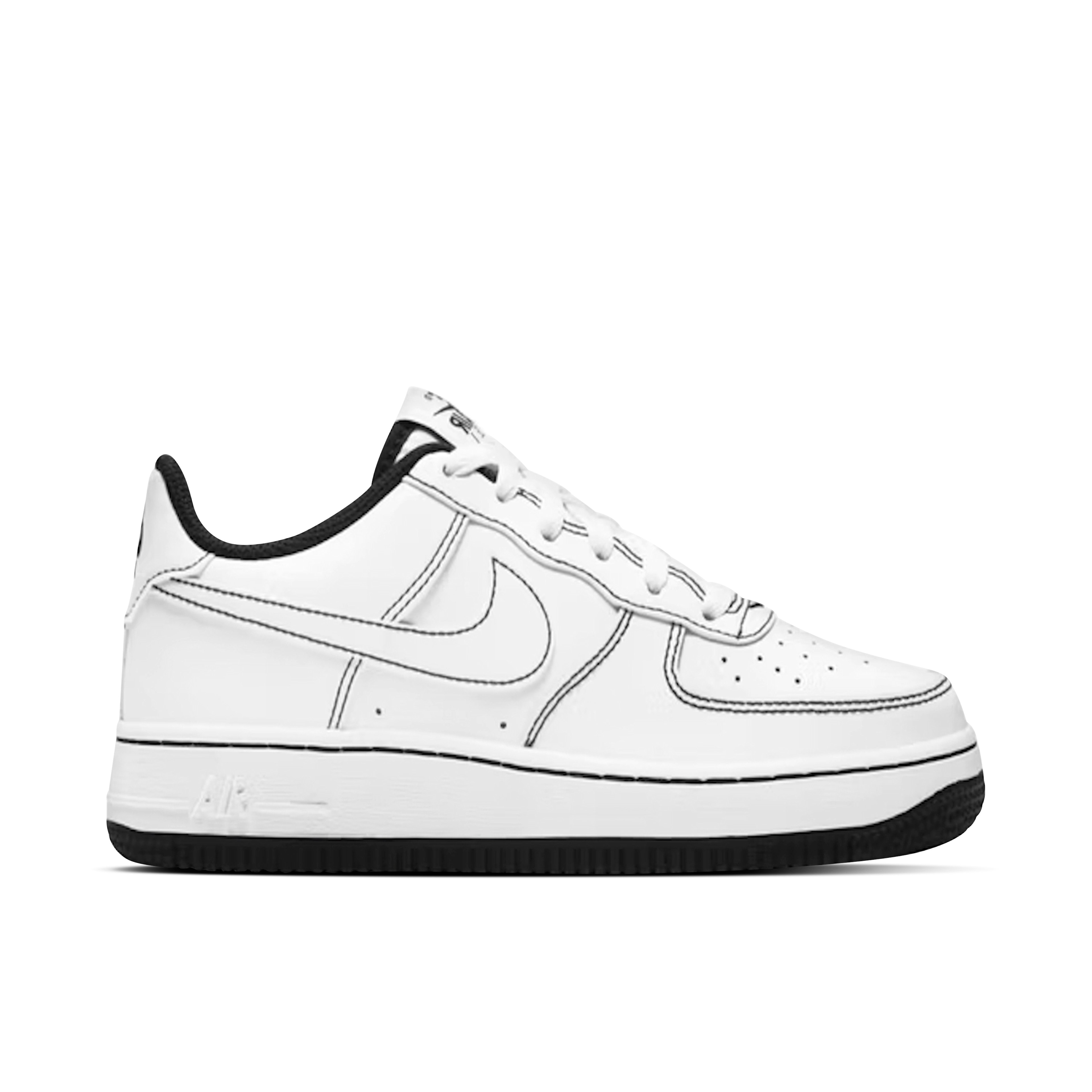 Nike Air Force 1 Low 07 Contrast Stitch White Black GS