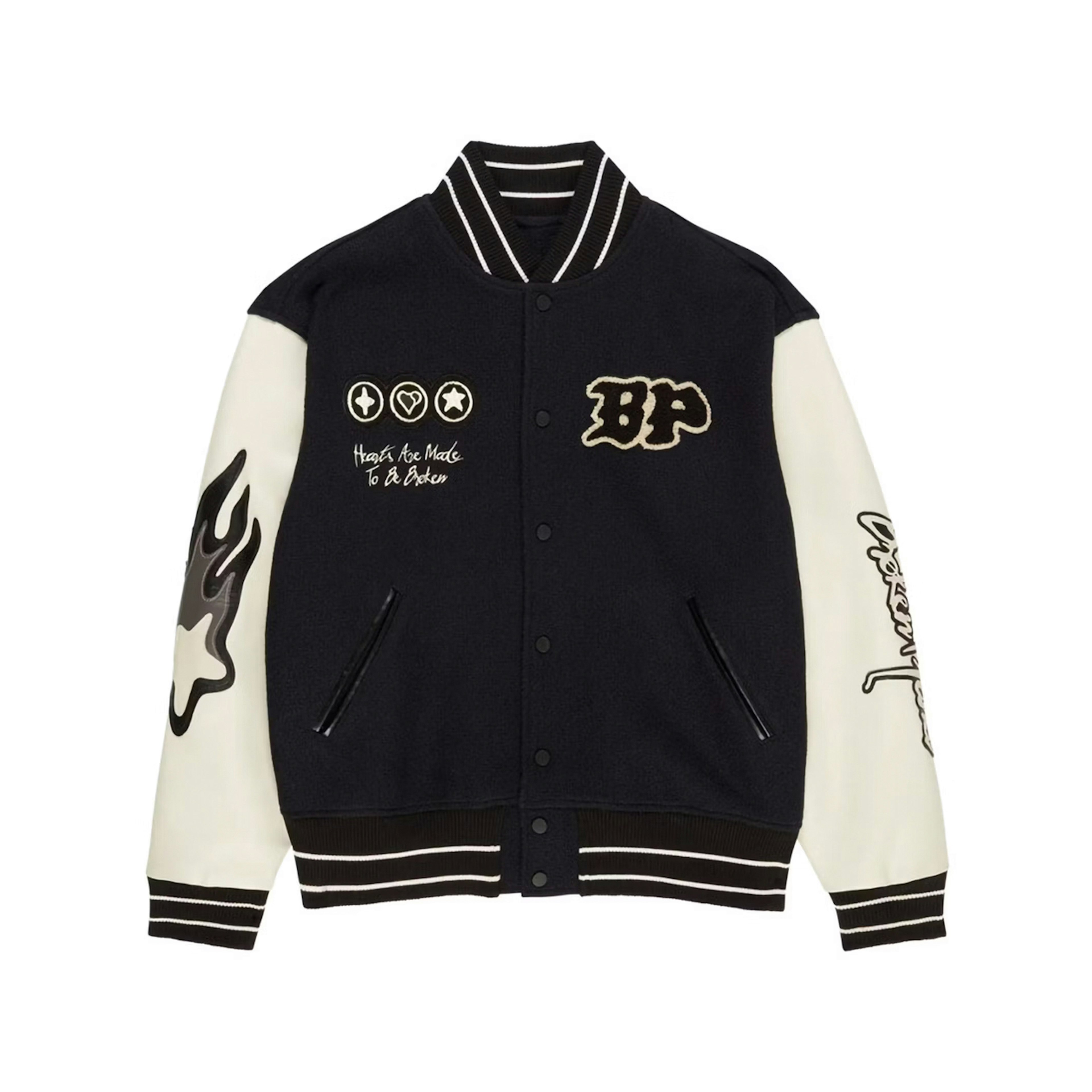 Broken Planet Varsity Jacket Black/White