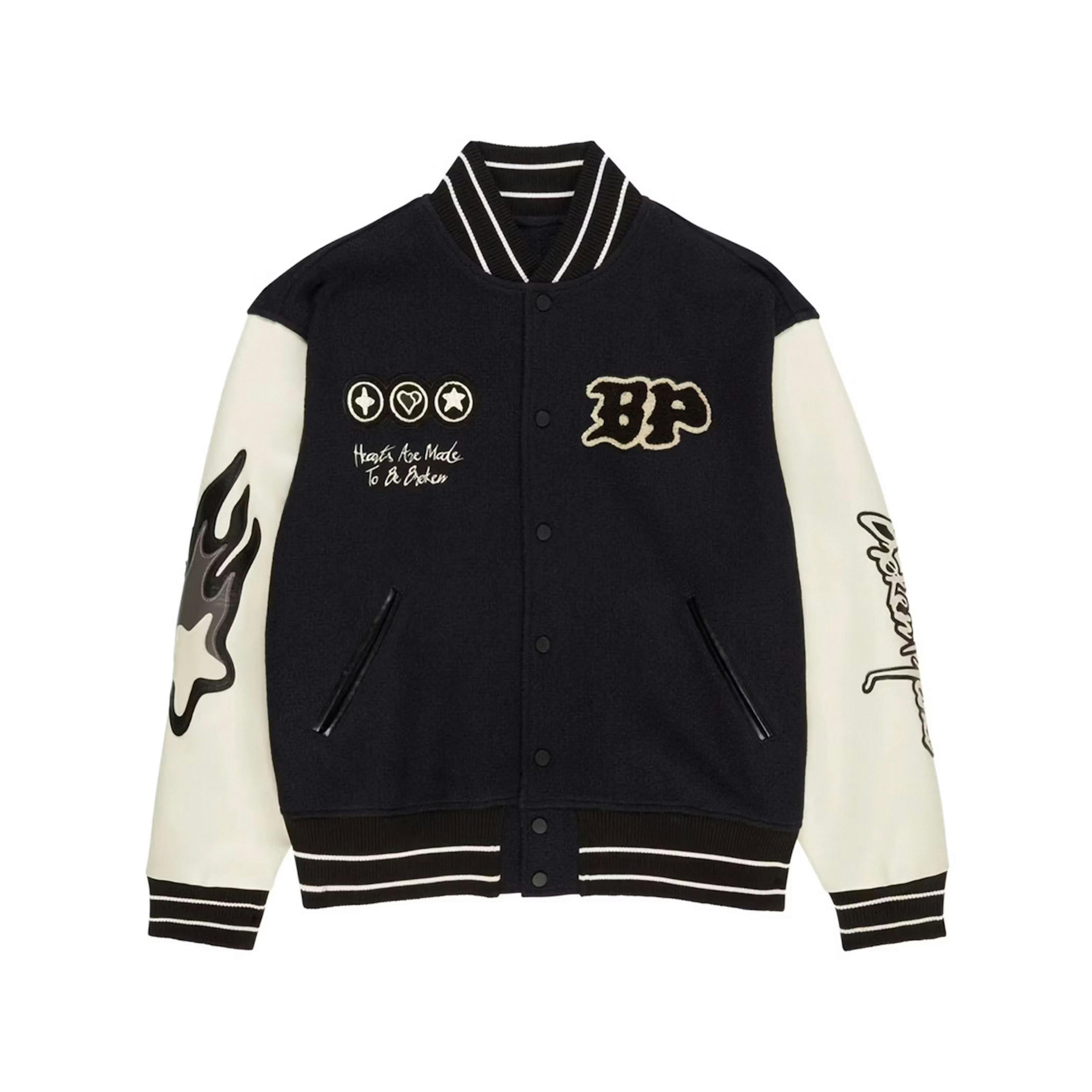 Broken Planet Varsity Jacket Black/White