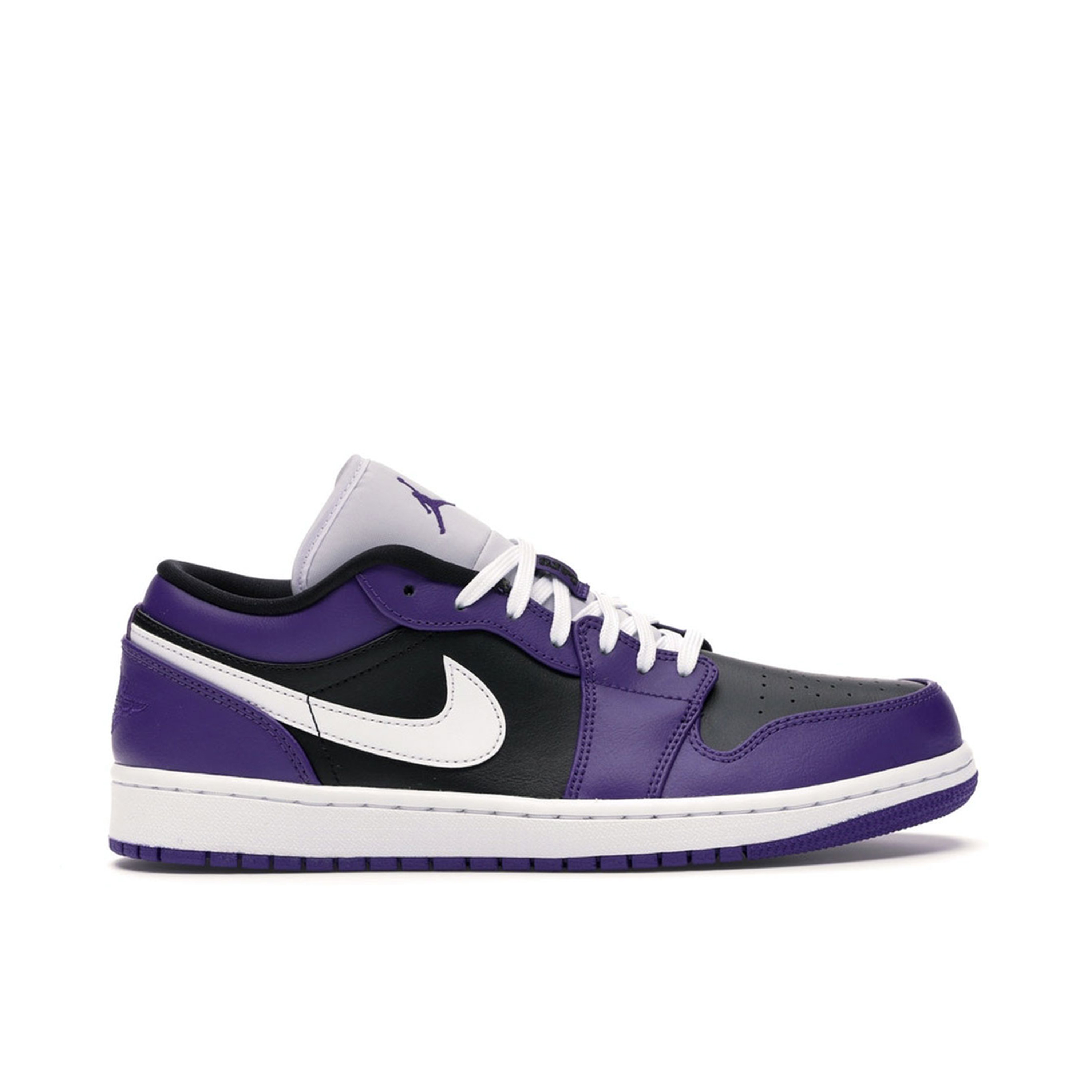 Air Jordan 1 Low Court Purple Black 553558 501 Laced