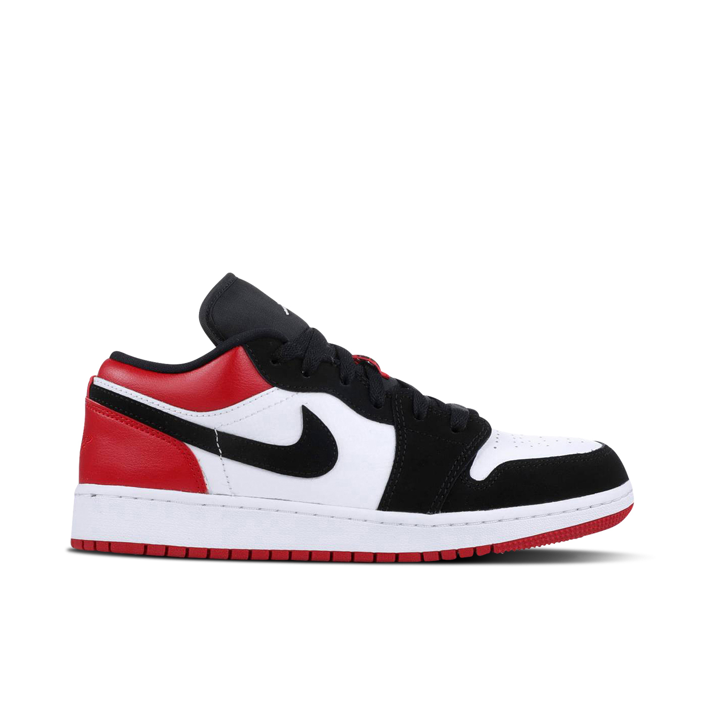 Air Jordan 1 Low Black Toe GS 553560 116 Laced