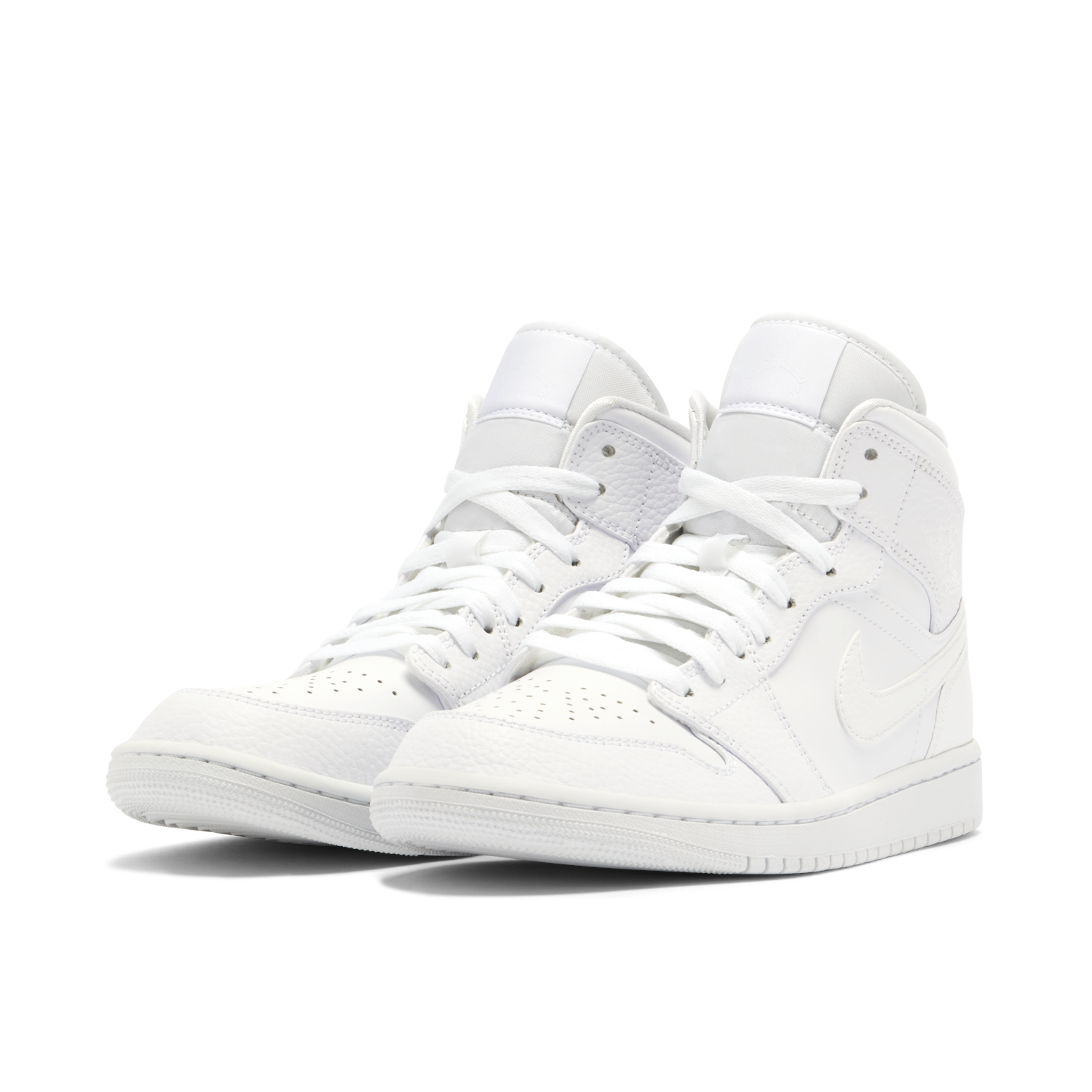 Air Jordan 1 Mid Triple White 2.0 2020 554724 130 Laced