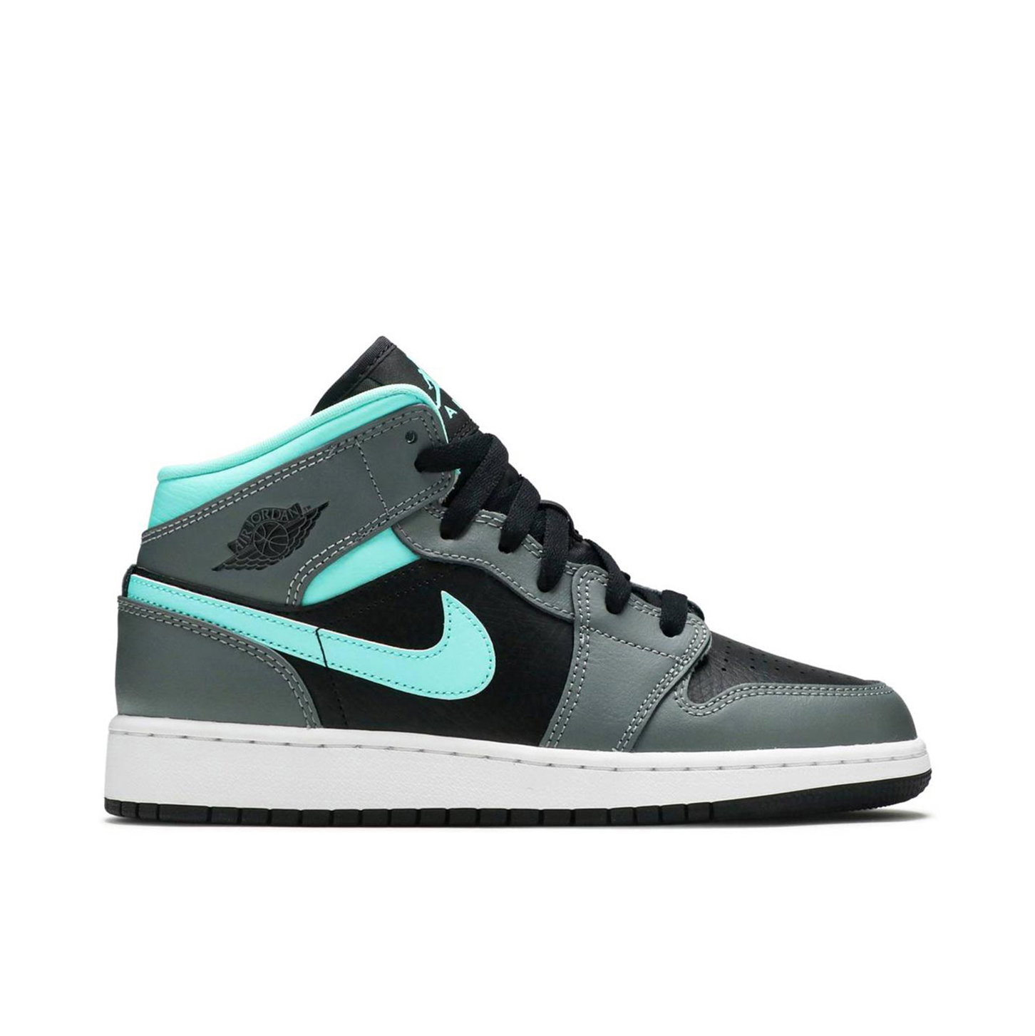 %Size 8- Nike Air Jordan 1 Mid Grey Aqua Men AJ19 Amazon.com | Air Jordan 1 Mid Aqua Mens Size-12 | Basketball main image 2