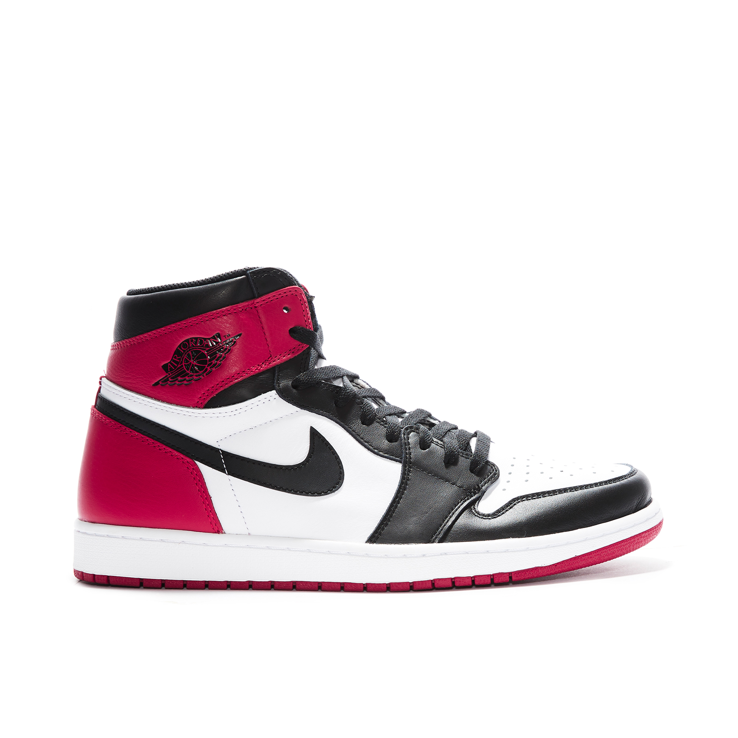 Air Jordan 1 Retro High OG Black Toe 555088 125 Laced