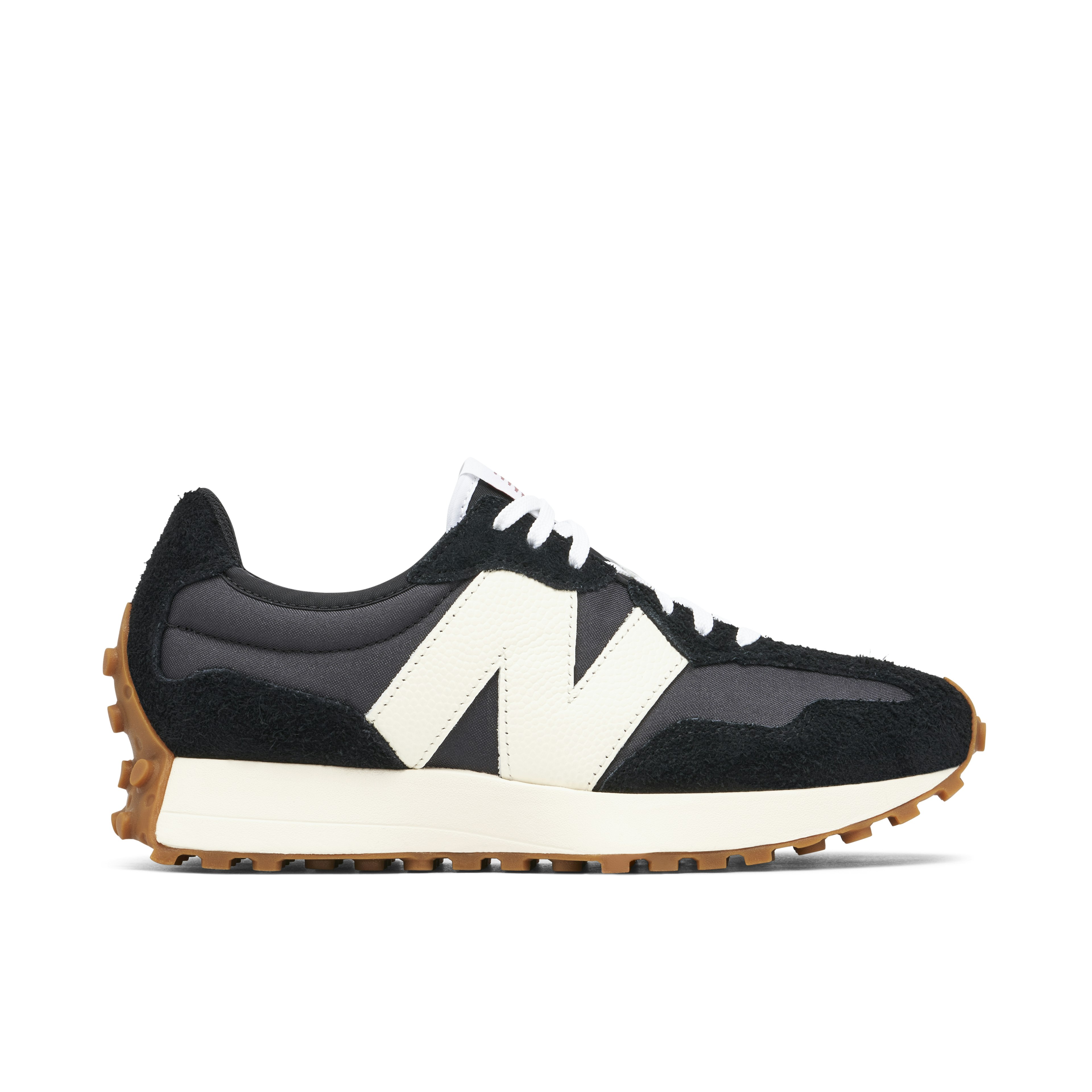 New Balance 327 Black White Gum Womens