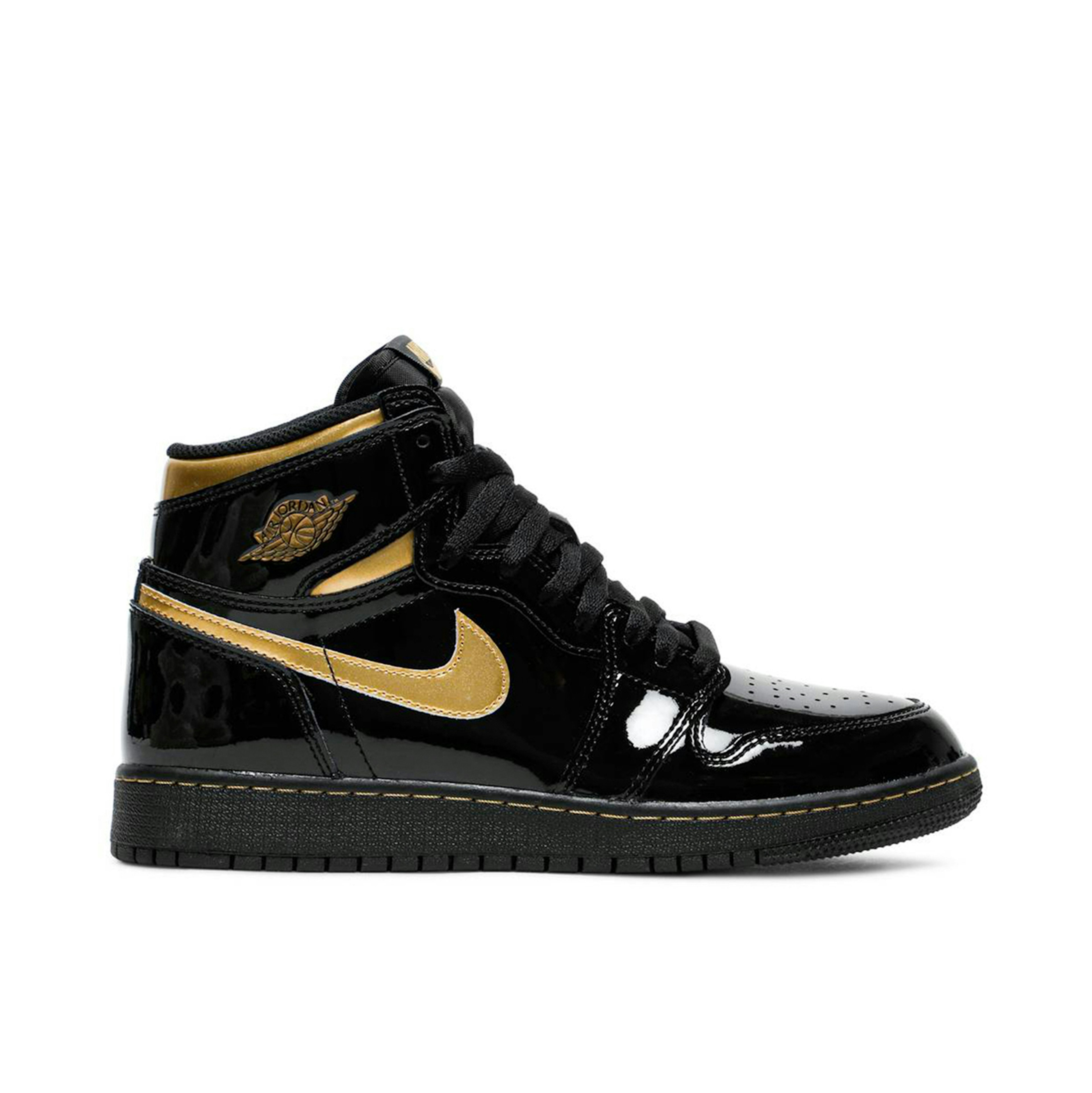 Air jordan Womens 1 Retro High OG GS Black Metallic Gold