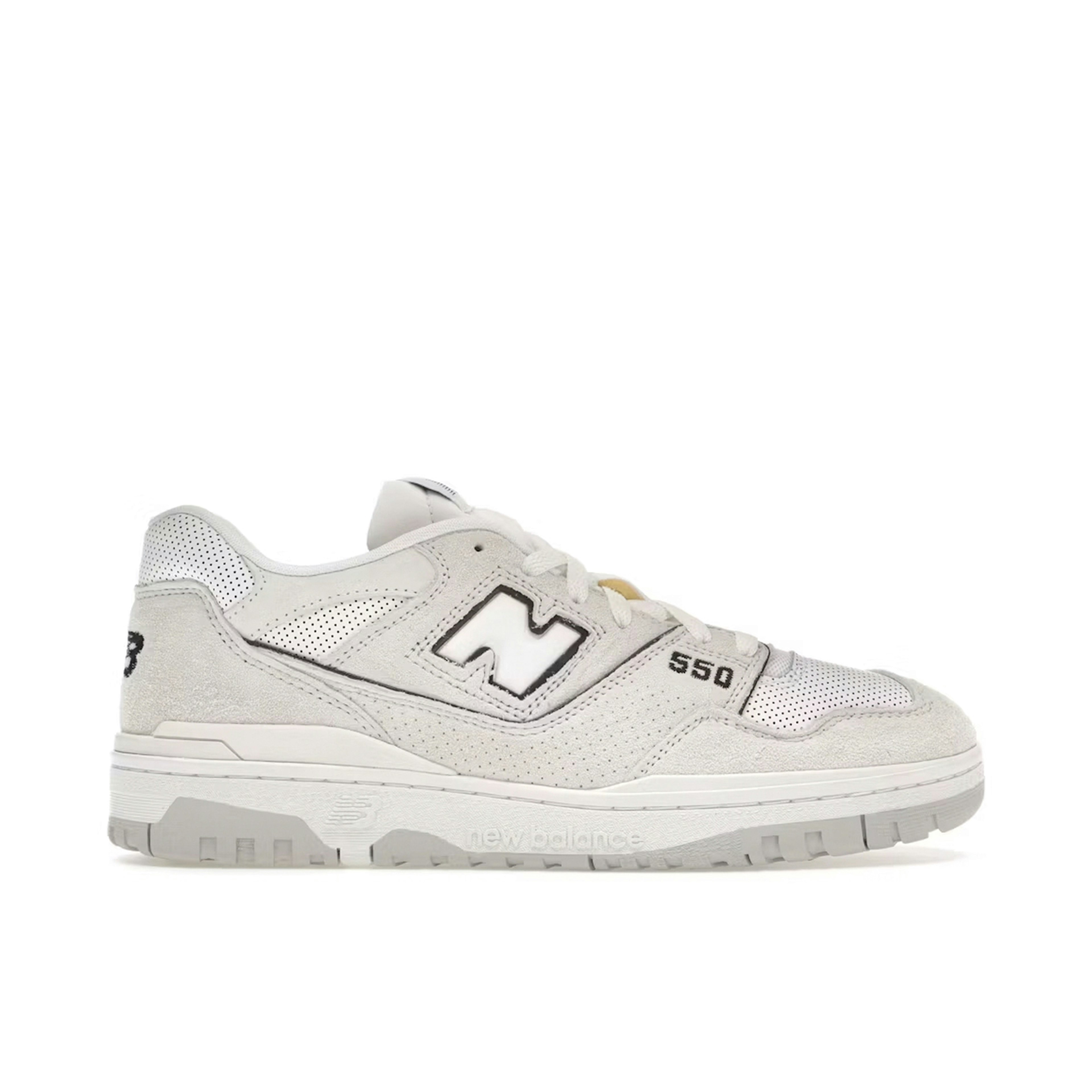 New Balance 550 White Perforated Leather Black
