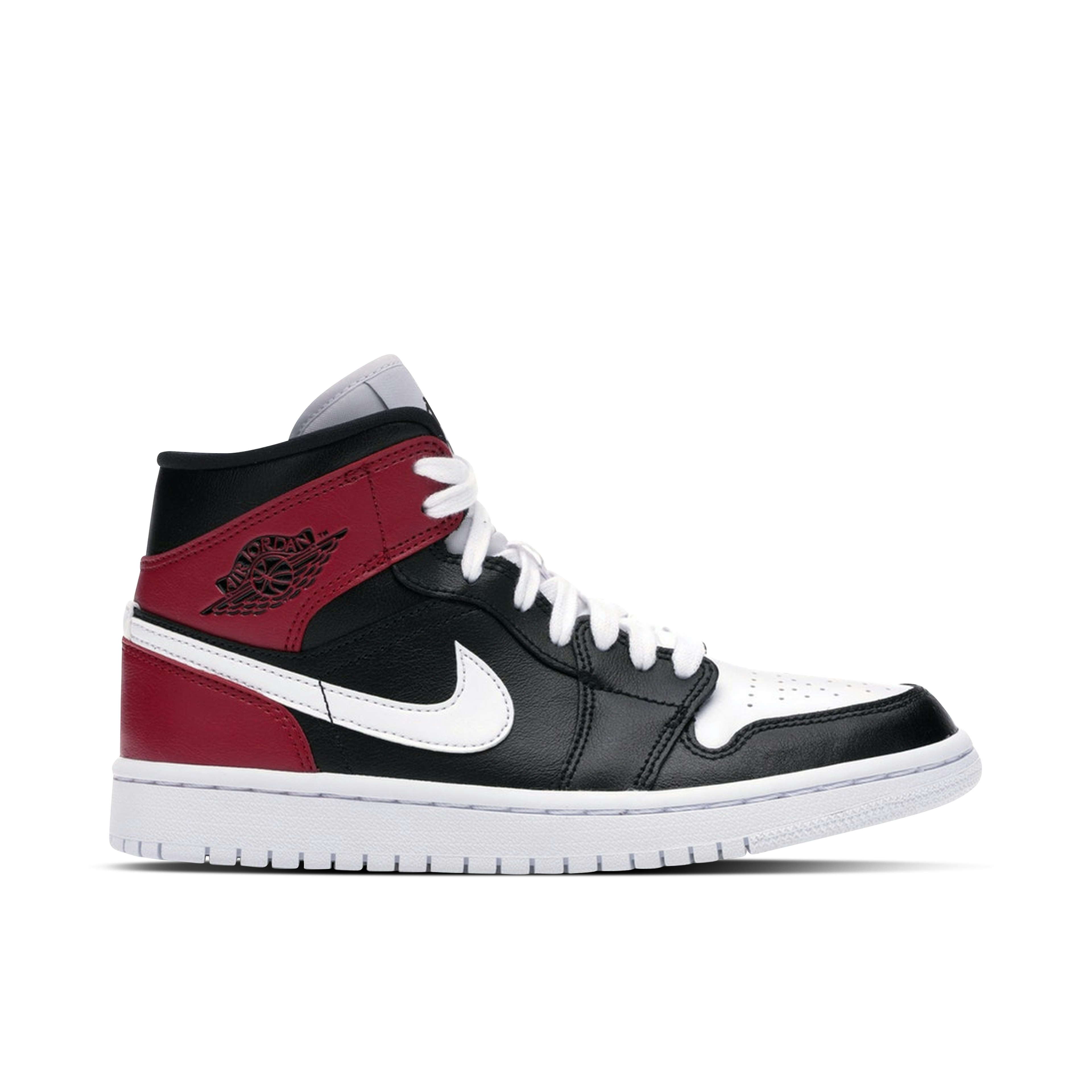 Air Jordan 1 Mid Black Noble Red Womens