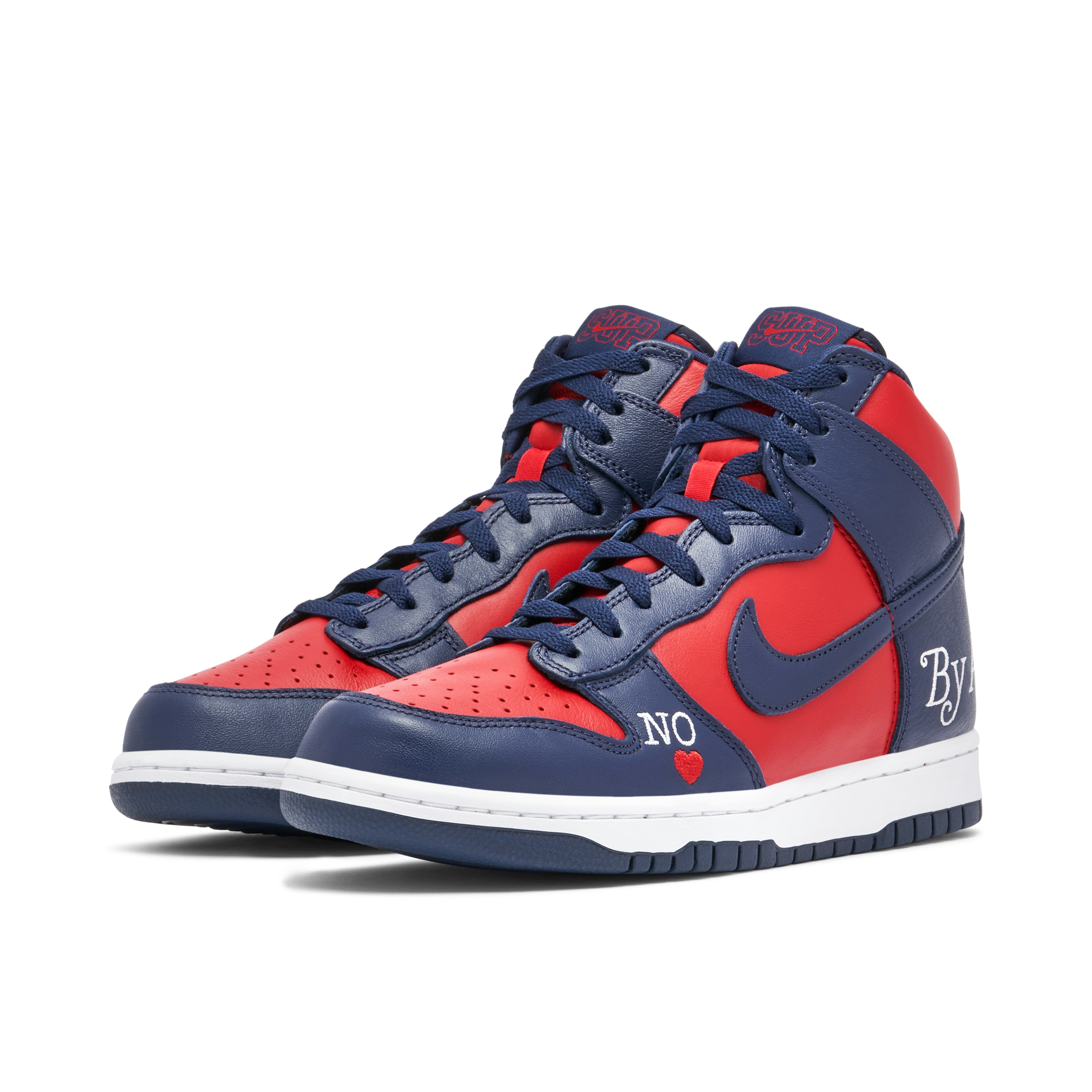Supreme x Nike SB Dunk High By Any Means Red Navy
