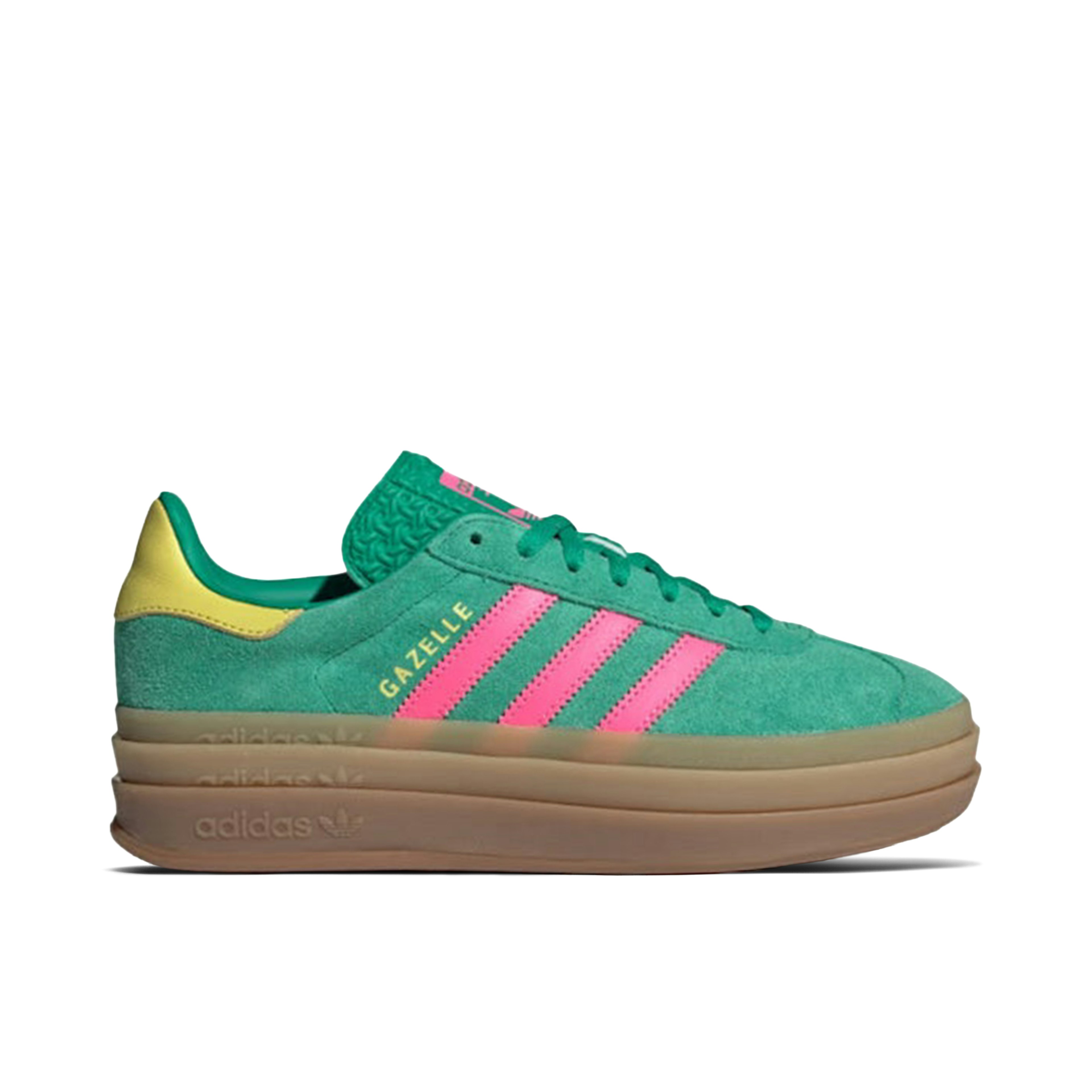 Adidas Gazelle Bold Court Green Lucid Pink Womens