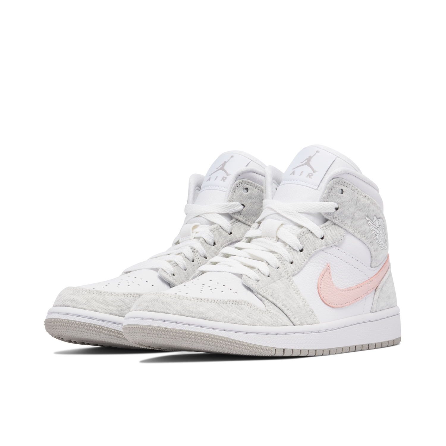 Air Jordan 1 Mid White Light Iron Ore Femme