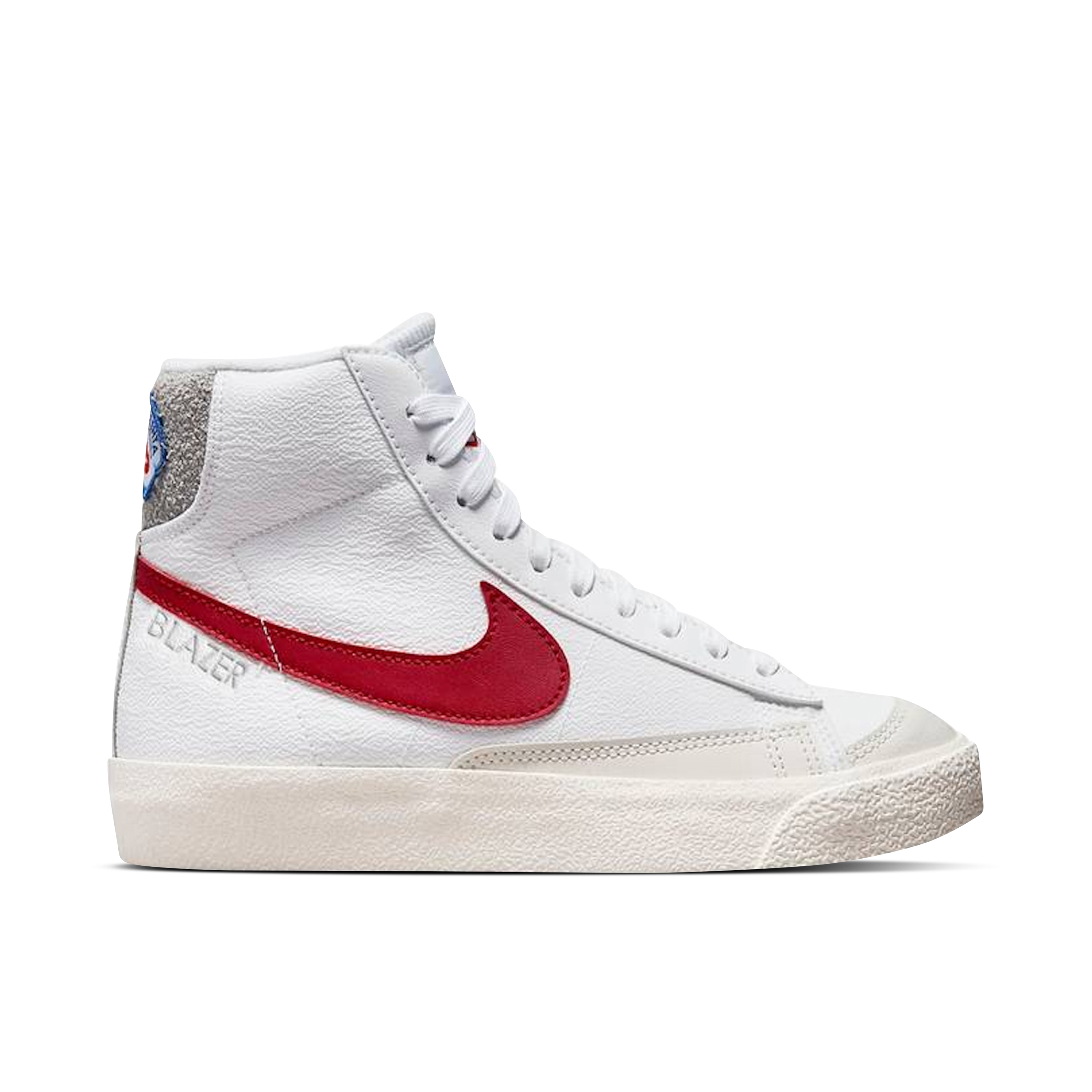 Nike Blazer Mid 77 White Light Smoke Grey Phantom Gym Red GS DH9700 100 Laced