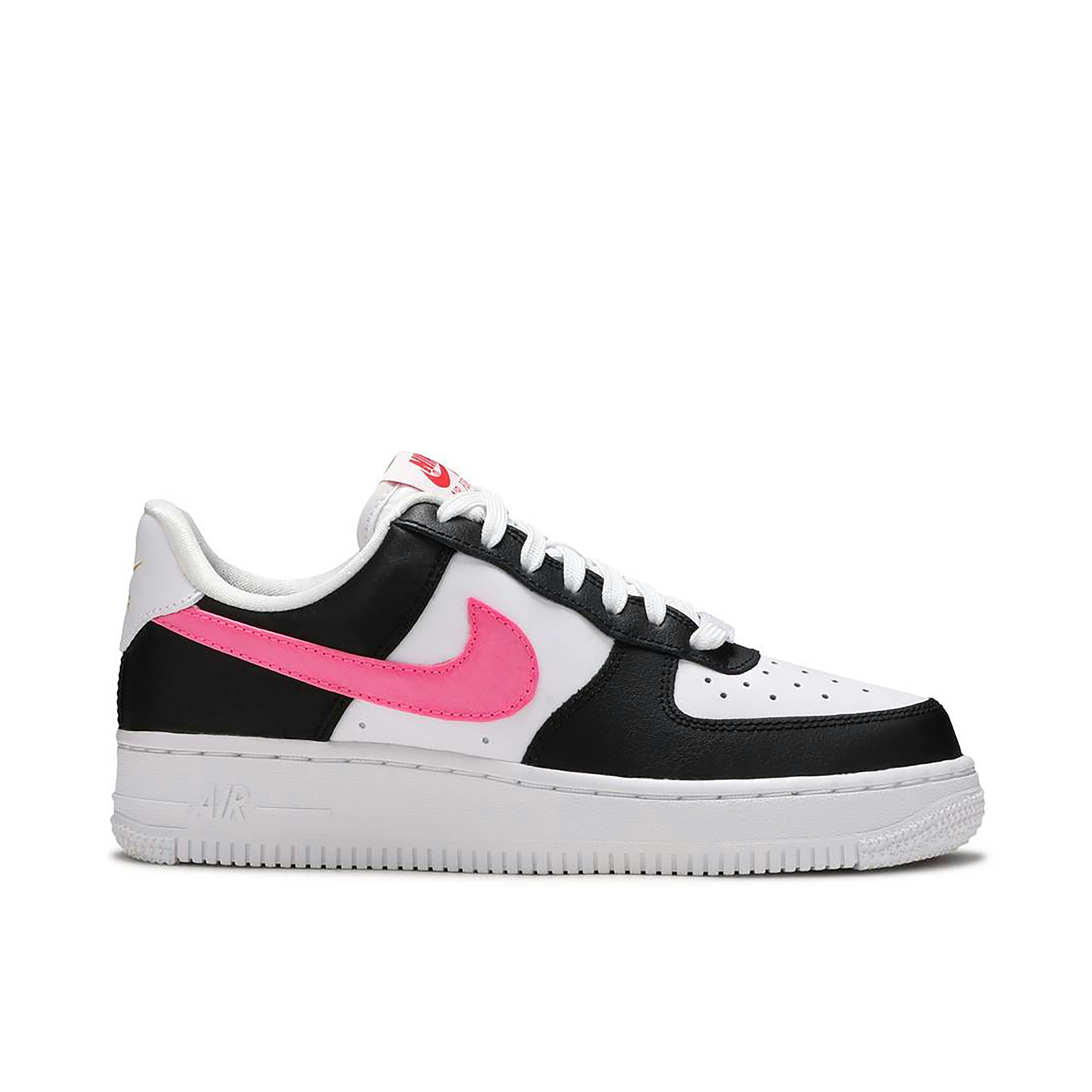 Nike Air Force 1 Low '07 Satin Swoosh White Black Pink Femme