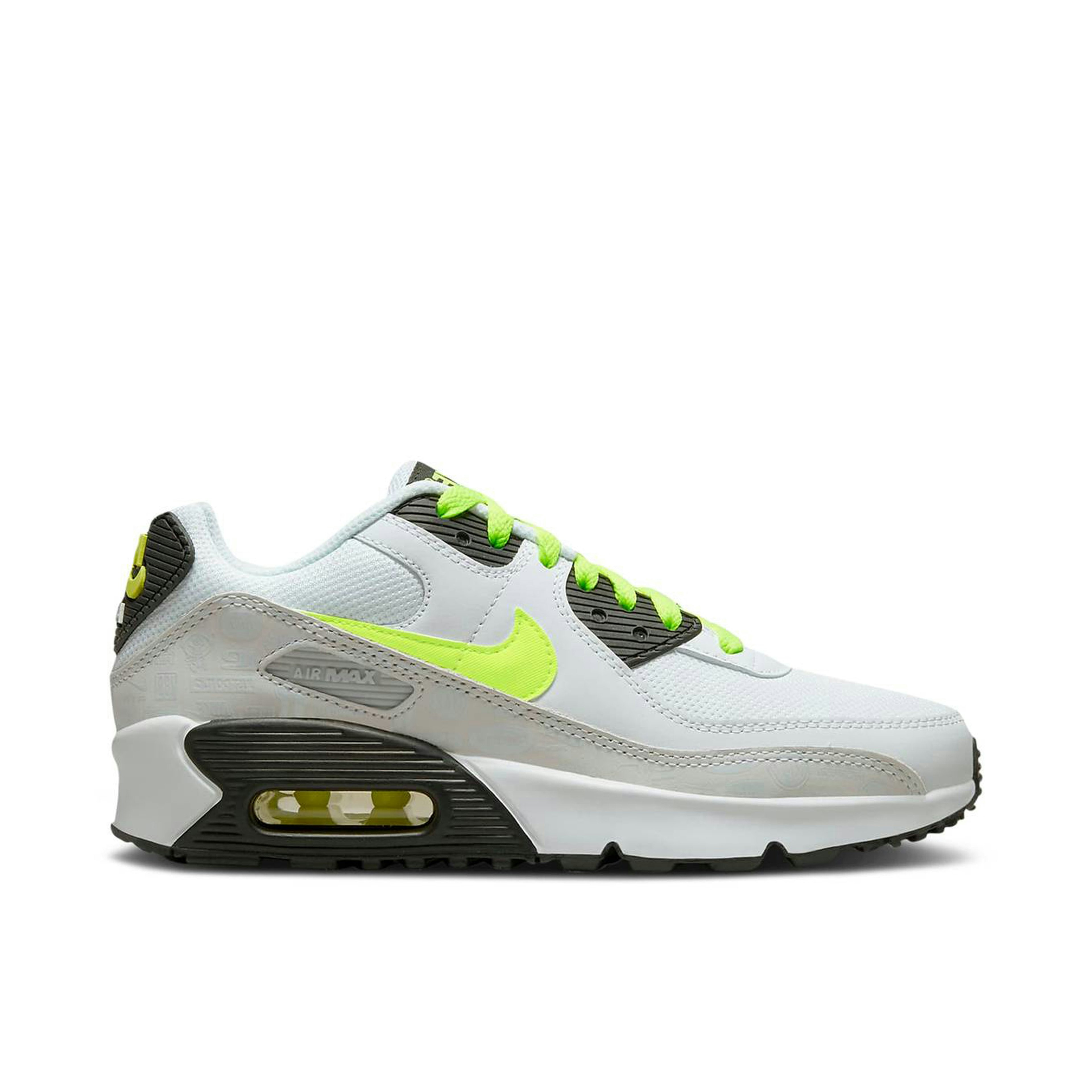 Nike Air Max 90 Leather White Volt GS