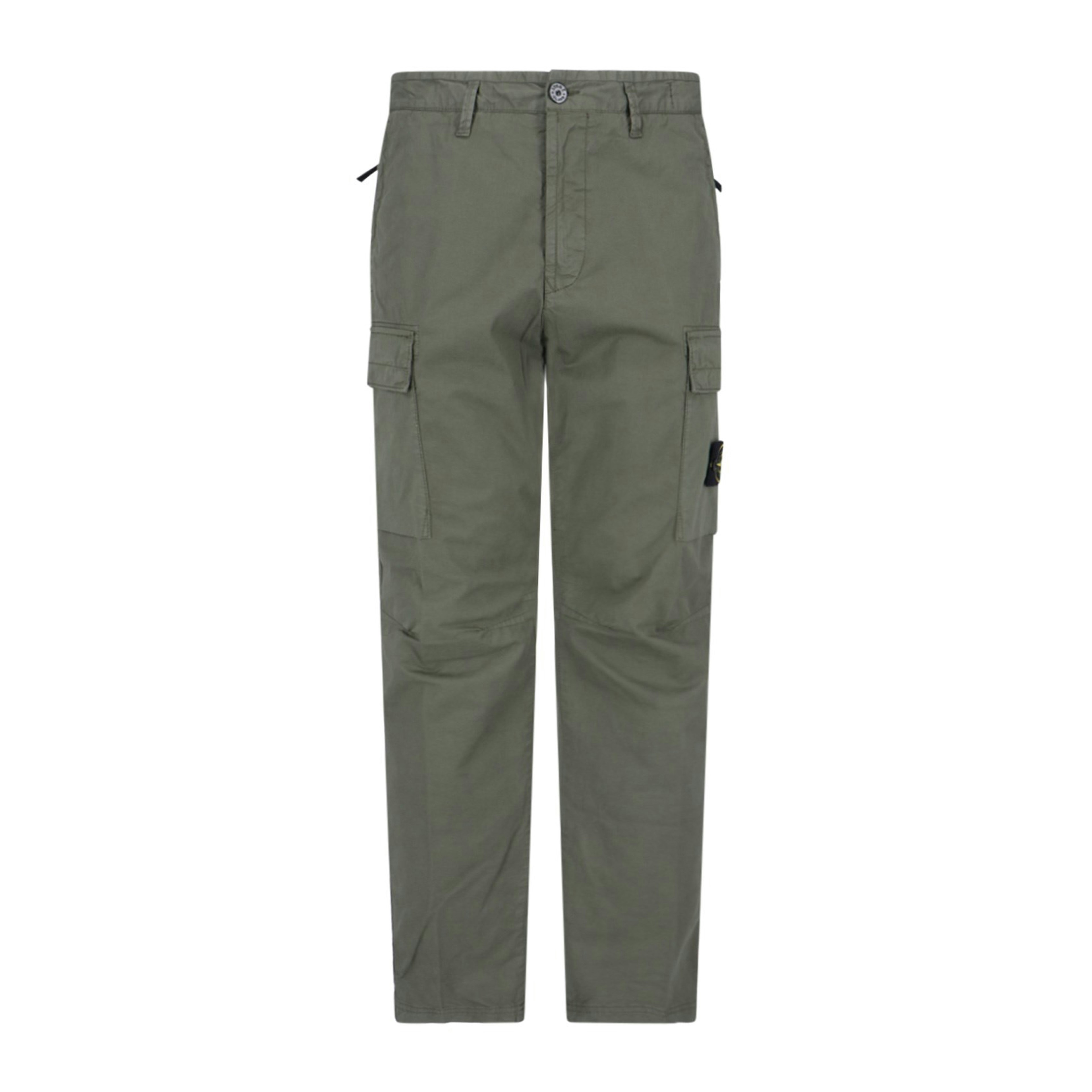 Stone Island Logo Cargo Pants Green