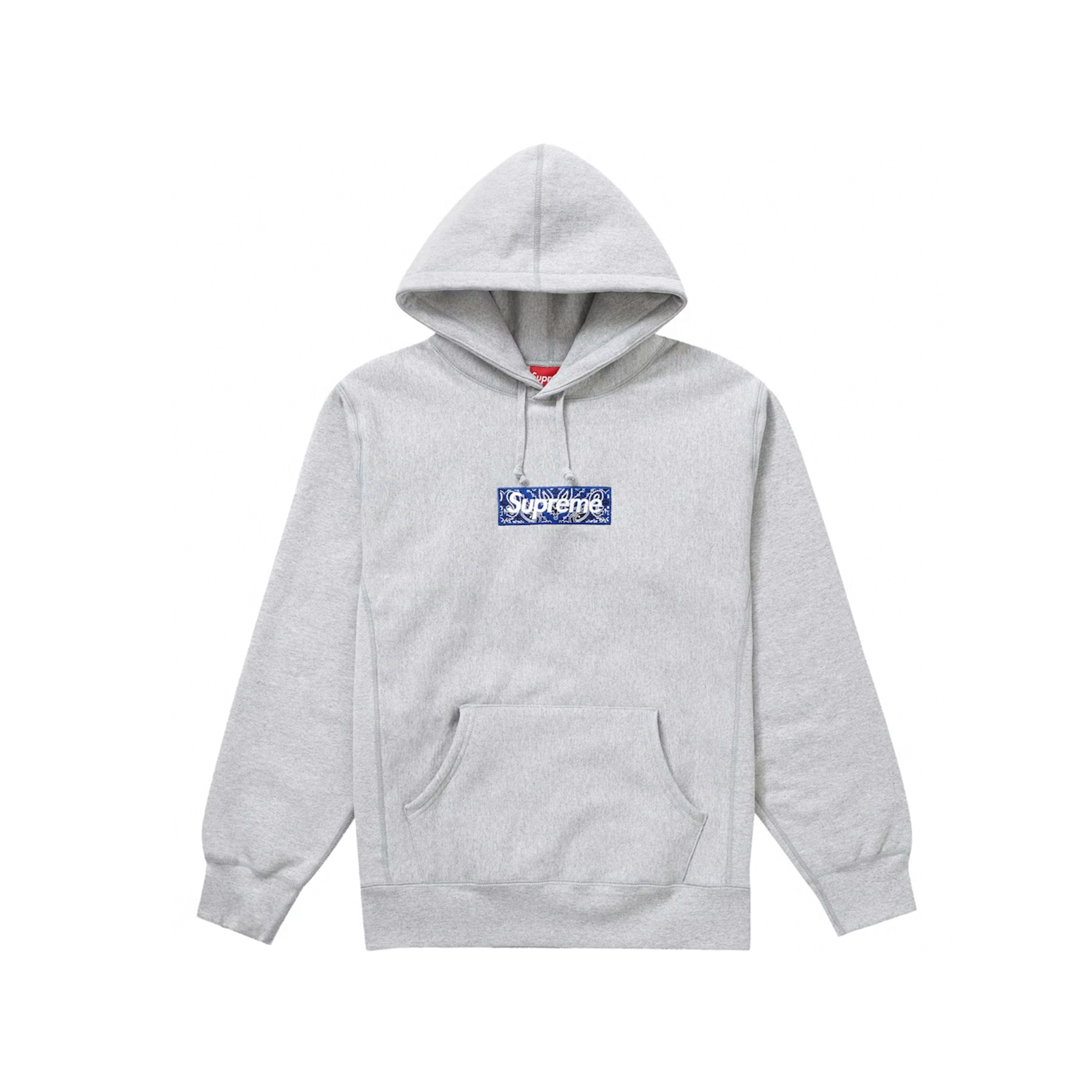 Supreme Bandana Box Logo Hooded Sweatshirt Heather Grey