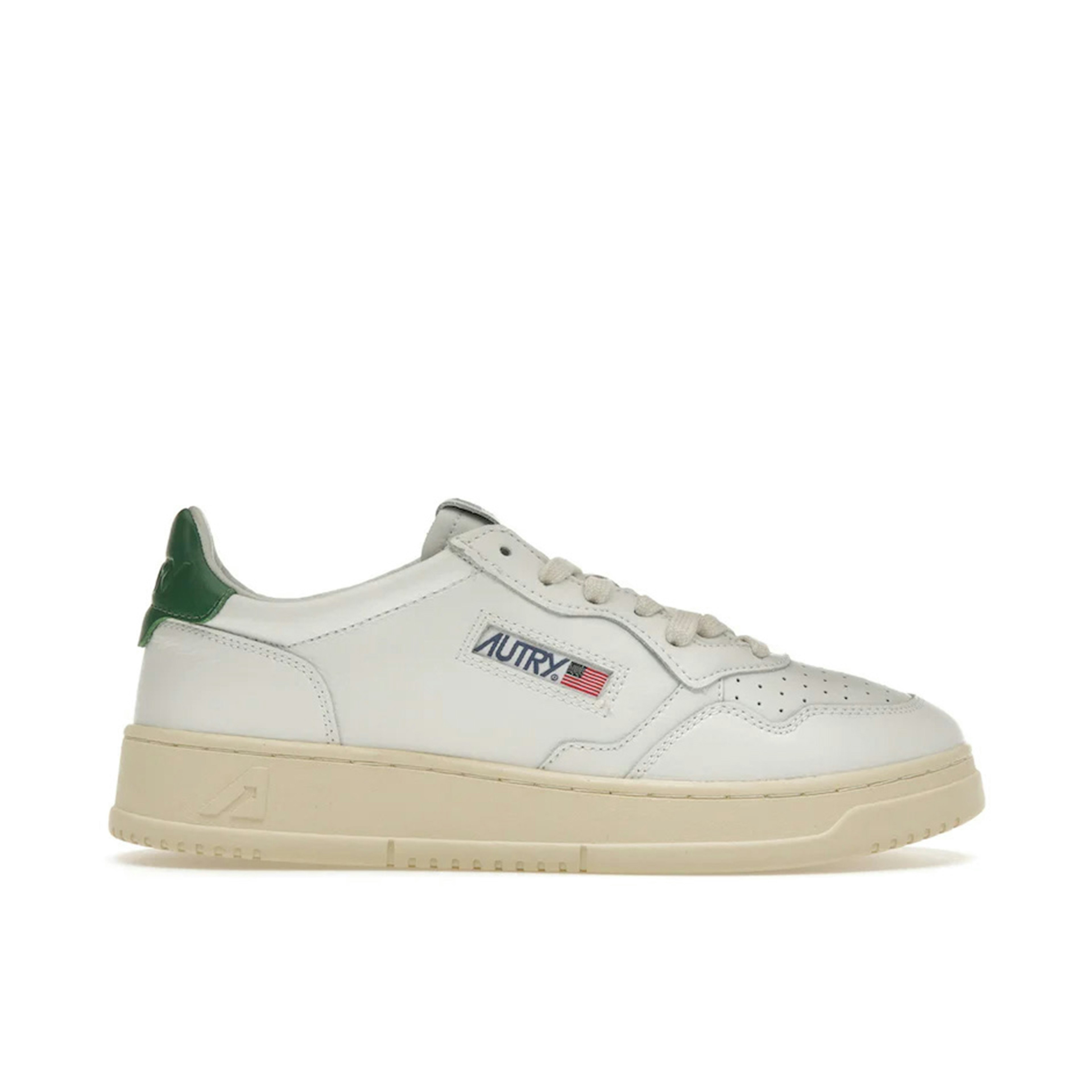 Autry Medalist Leather Low White Green