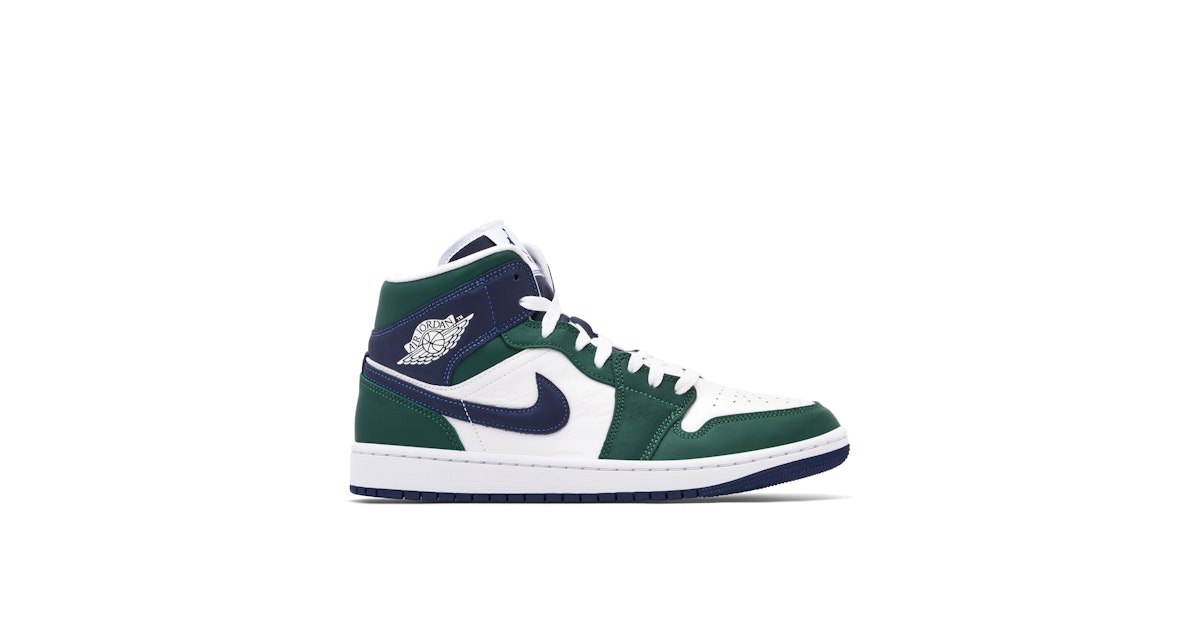 Air Jordan Mid SE White Navy Green Womens DZ5326-300 Laced