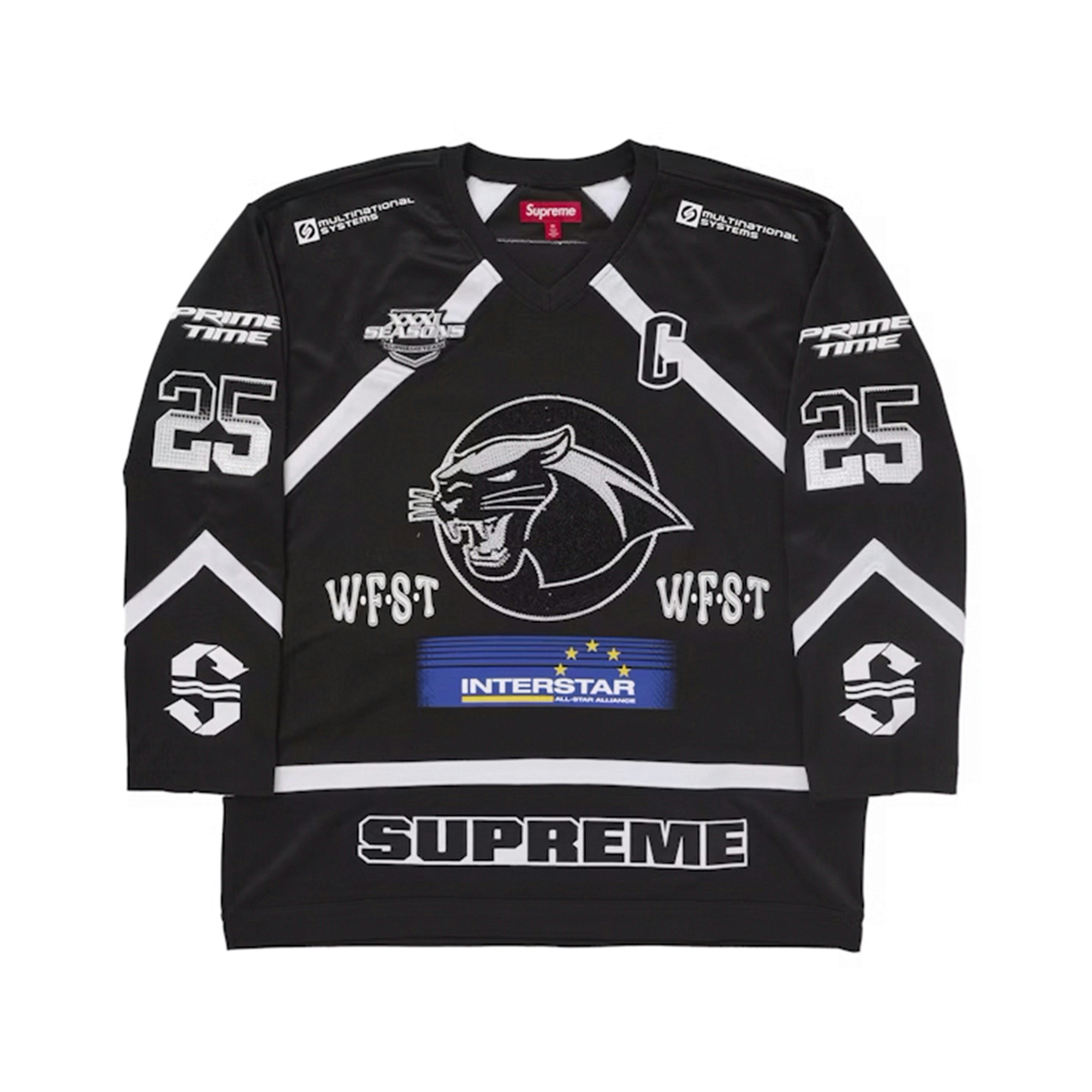 Supreme Rhinestone Hockey Jersey Black