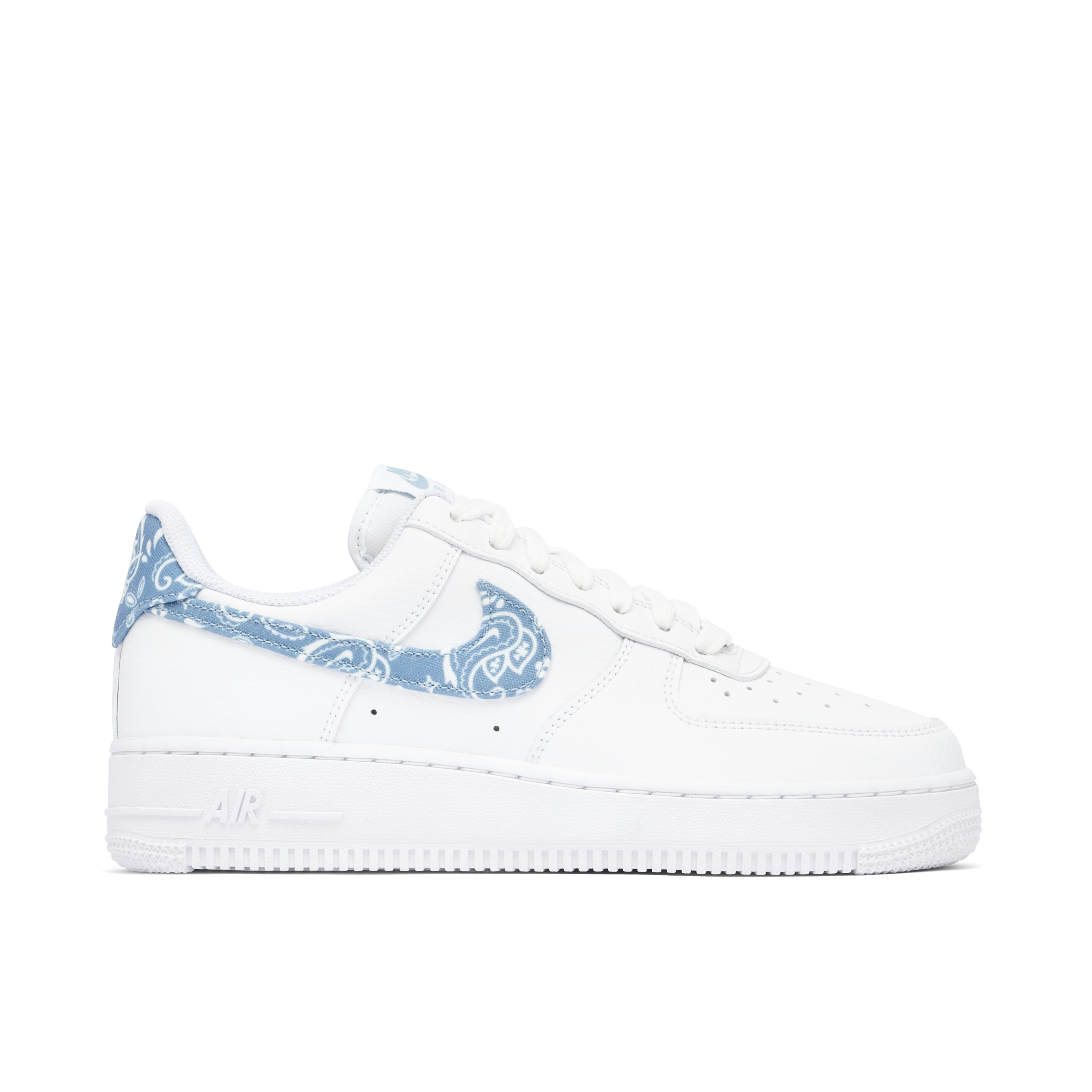 nike and Air Force 1 Low '07 Essential White Worn Blue Paisley