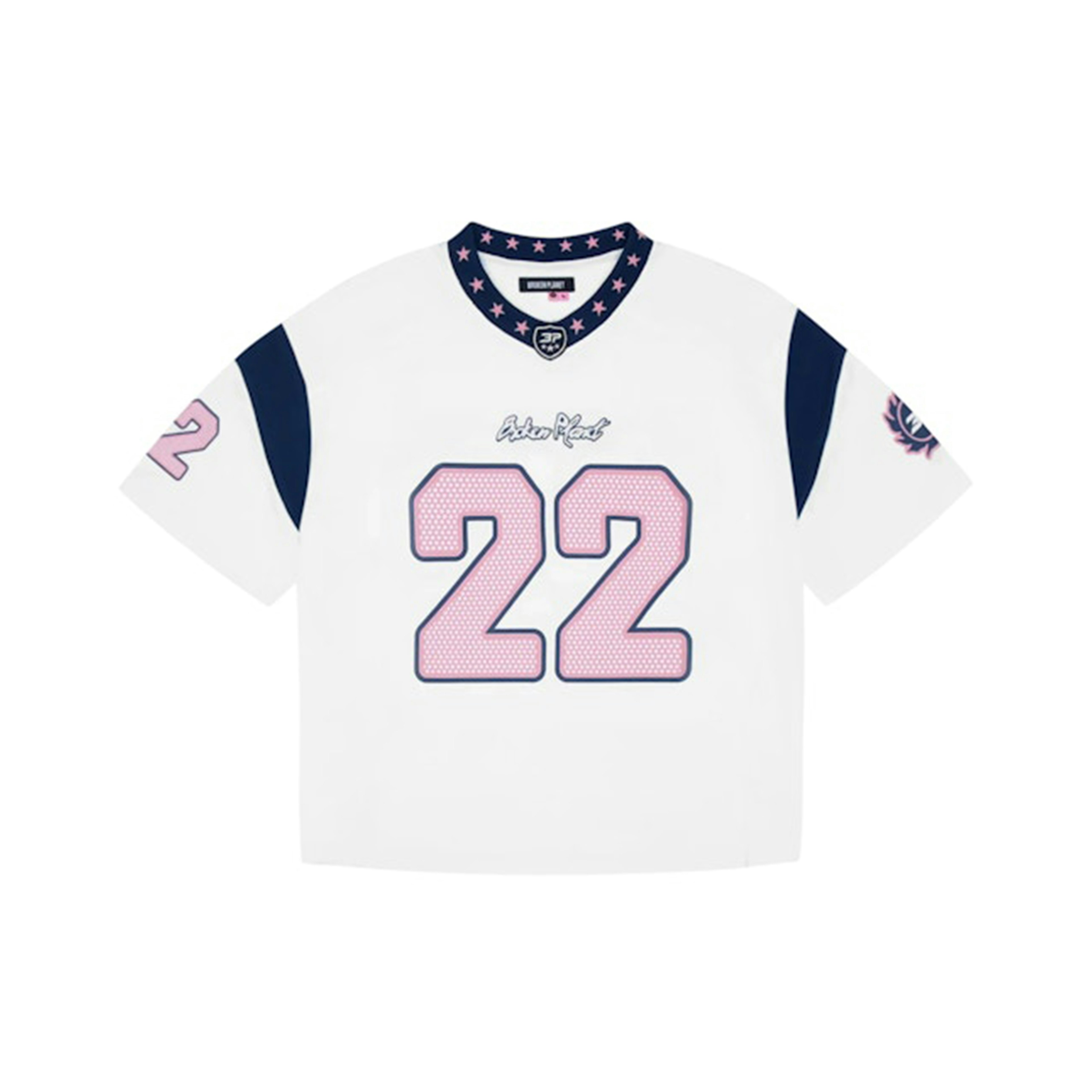 Broken Planet Market All Star Jersey White/Blue/Pink