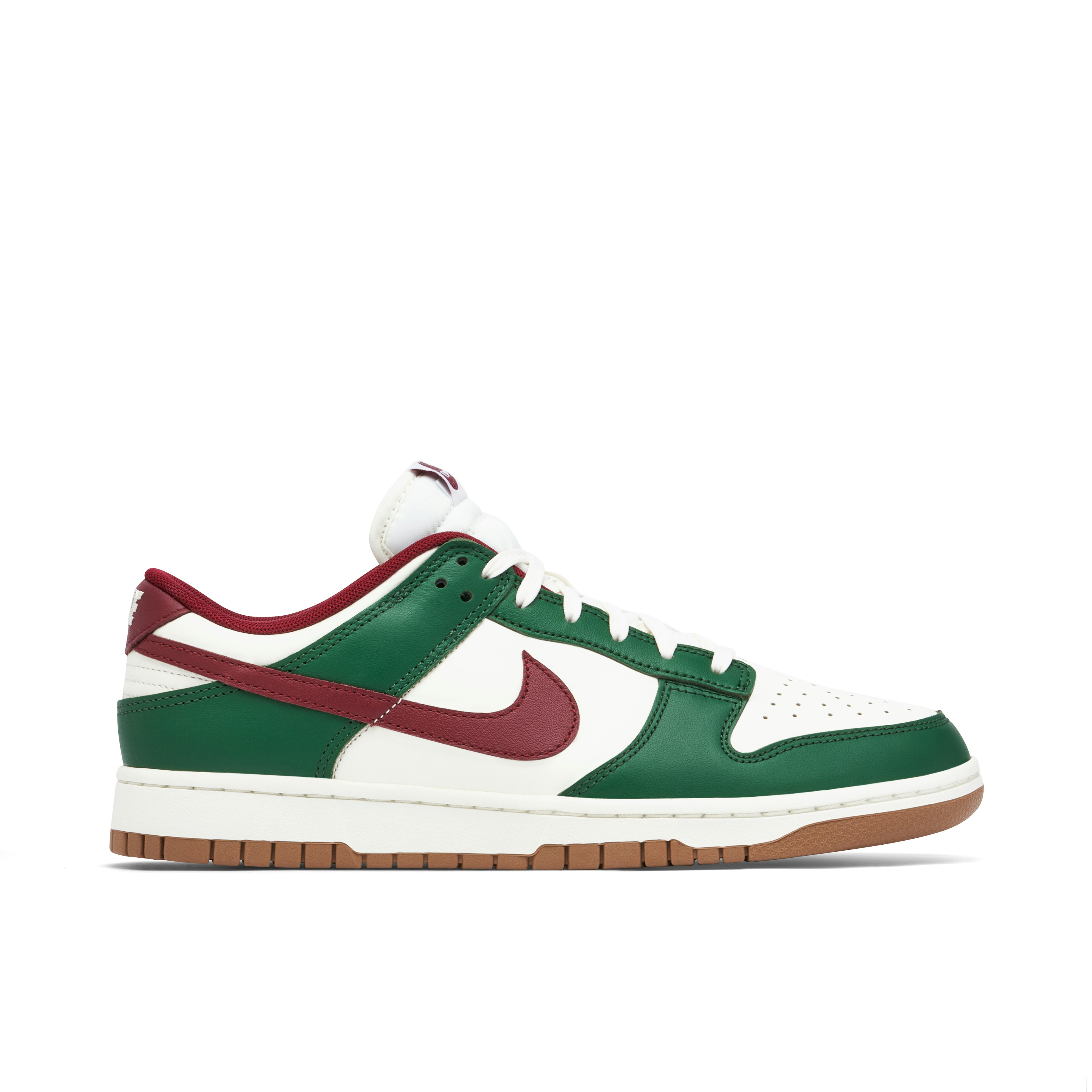 Nike Dunk Low White Green Team Red