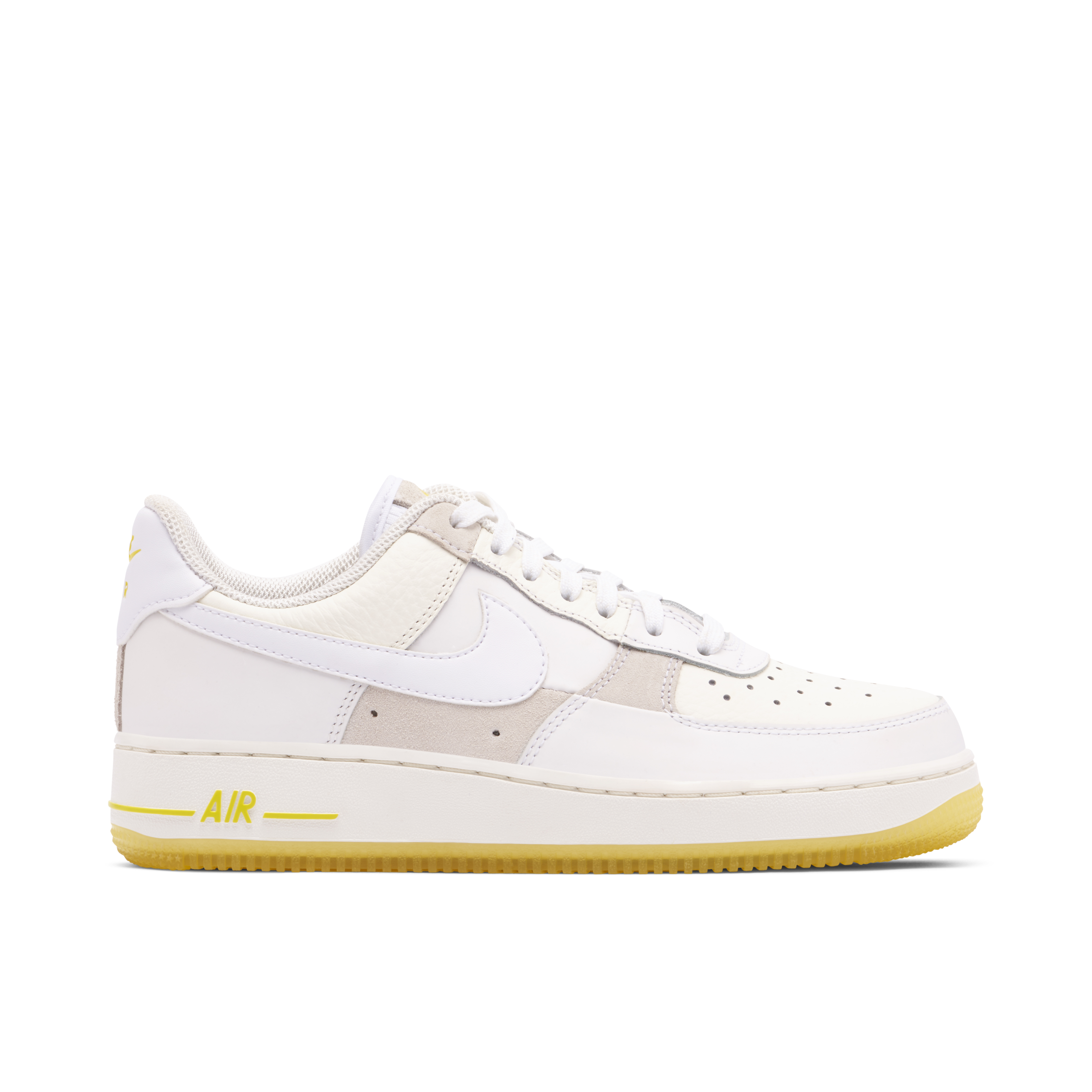 Nike Air Force 1 Low White Opti Yellow Femme FQ0709 100 Laced