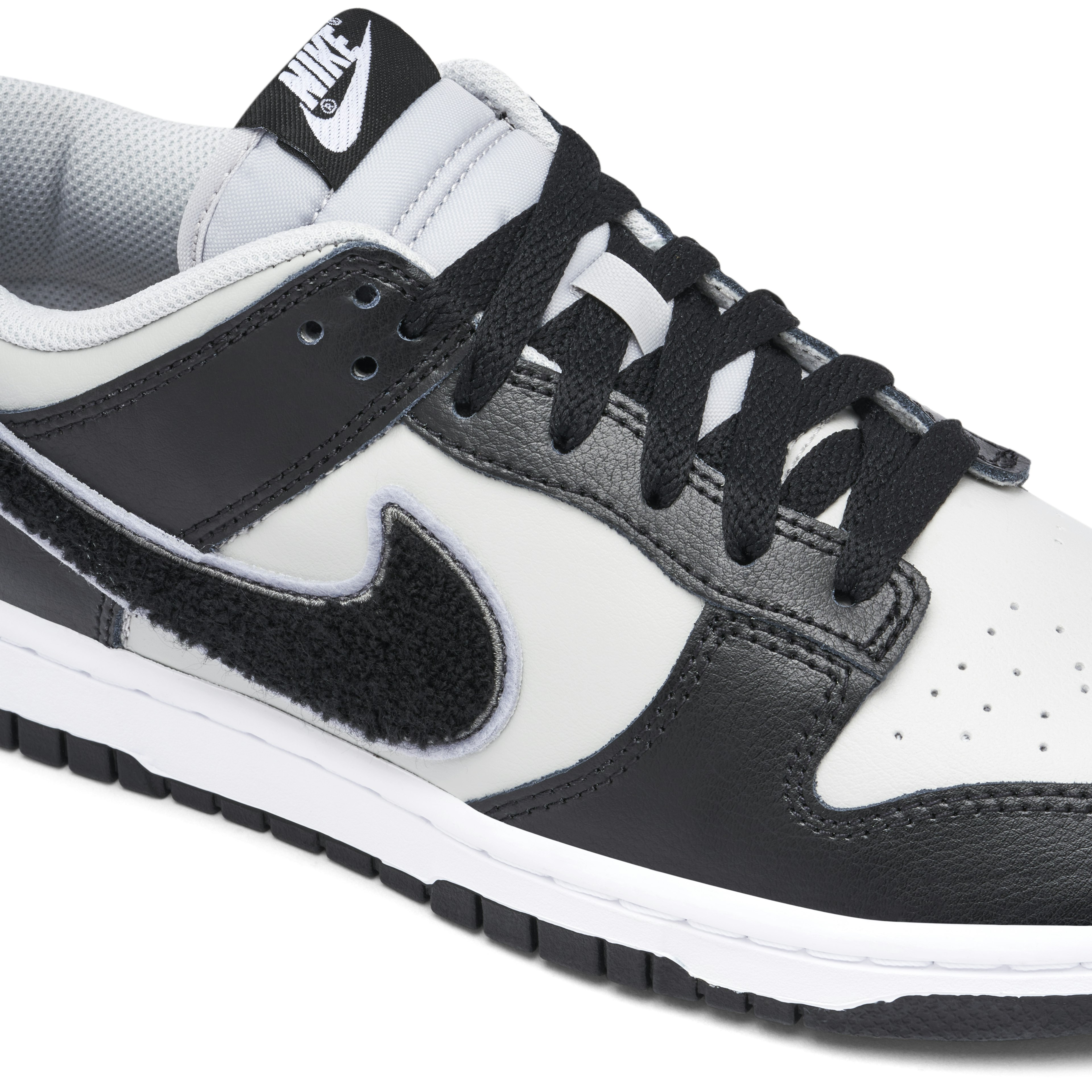 Nike Dunk Low Chenille Swoosh Black Grey