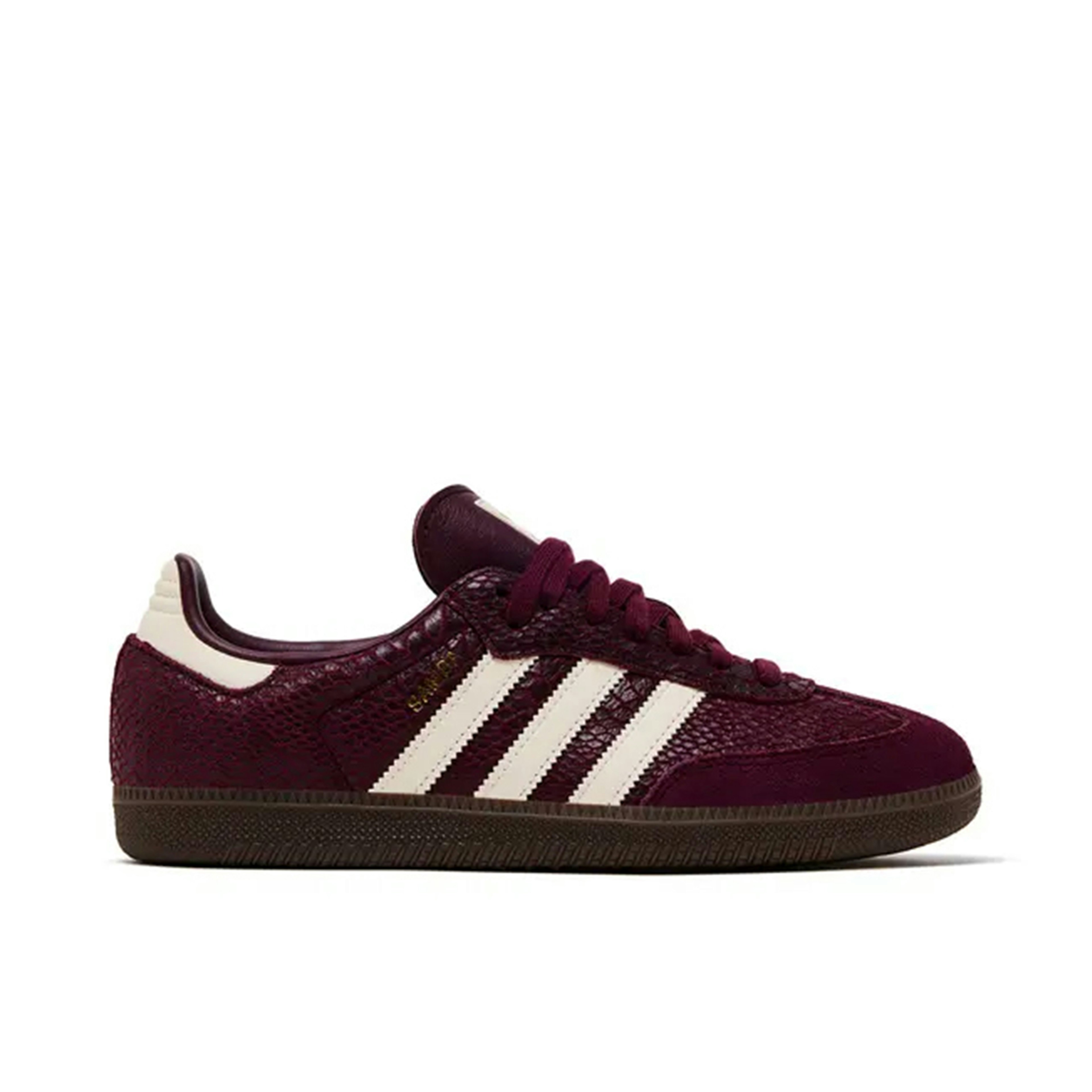 Adidas Samba OG Snakeskin Maroon Cream White Womens