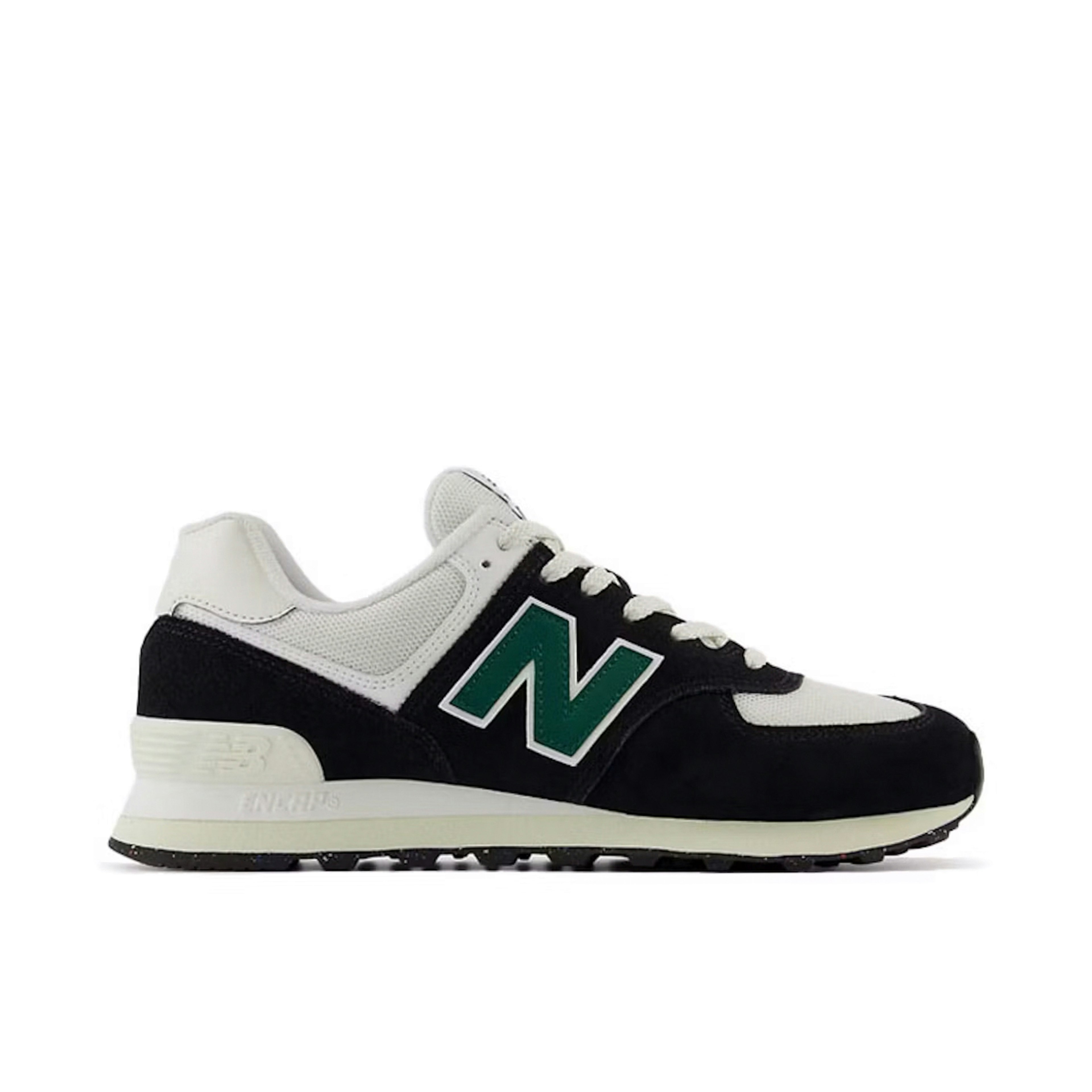 New Balance 574 Black White Marsh Green