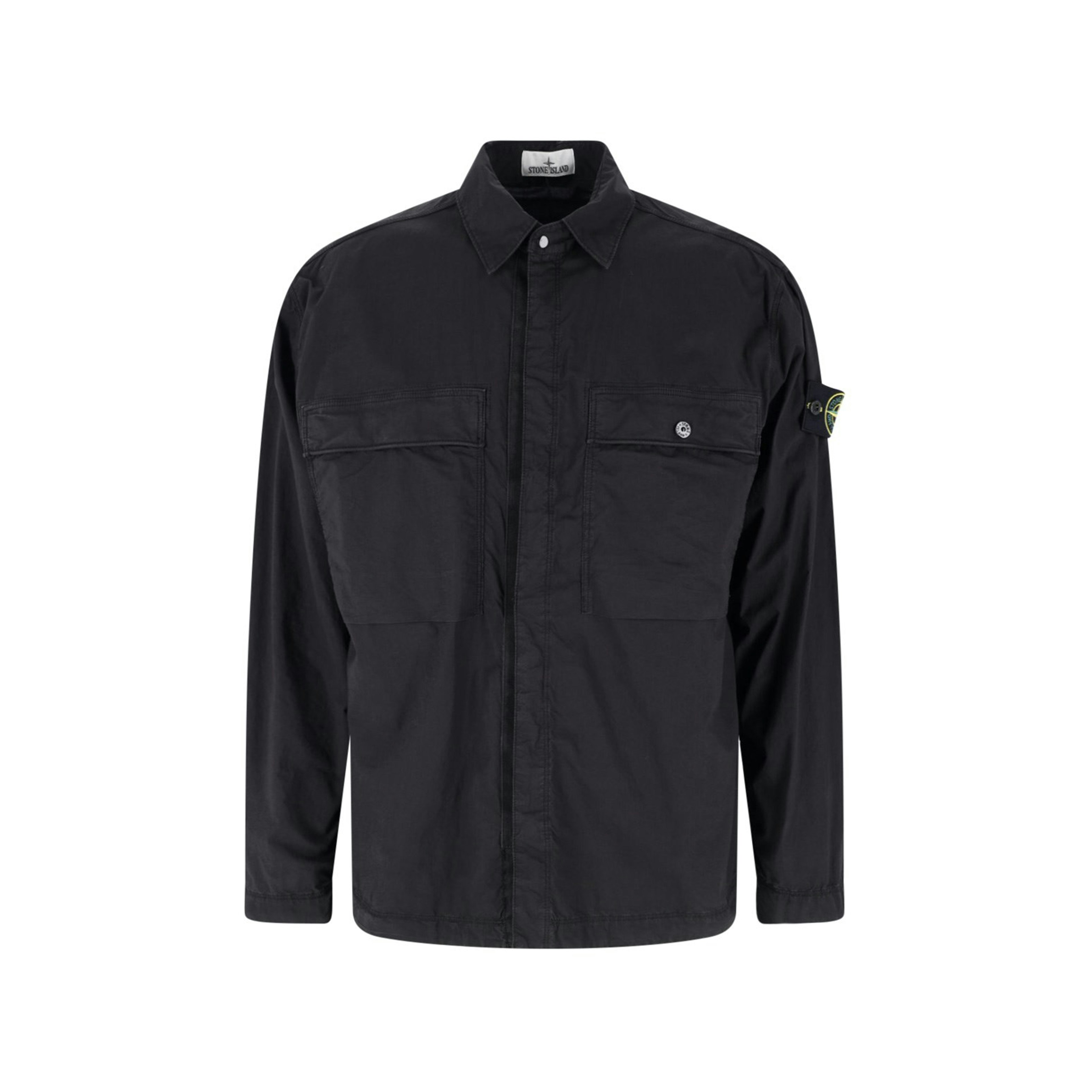 Stone Island Logo Shirt Jacket Black