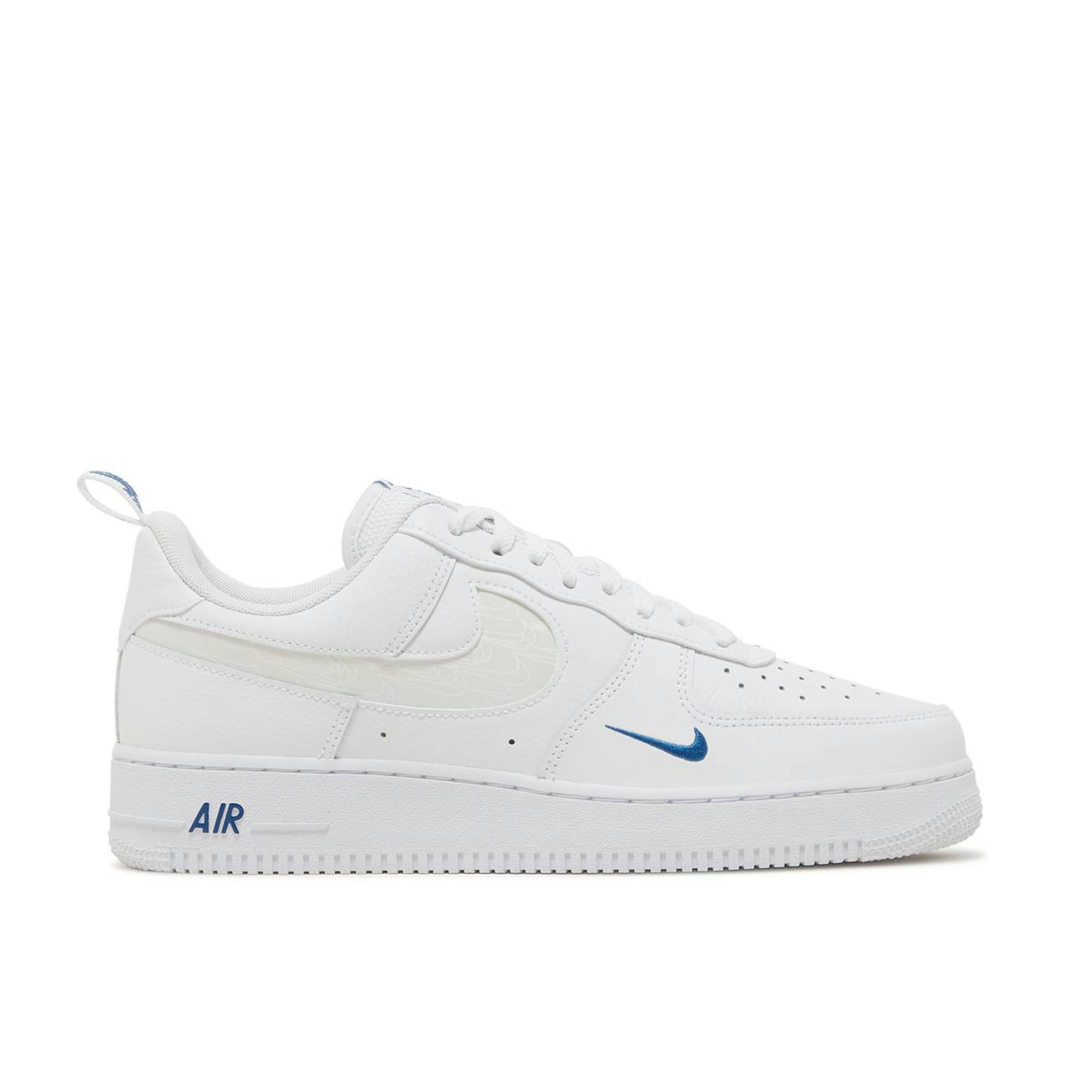 Nike Air Force 1 07 LV8 Reflective Swoosh White Dark Marina Blue