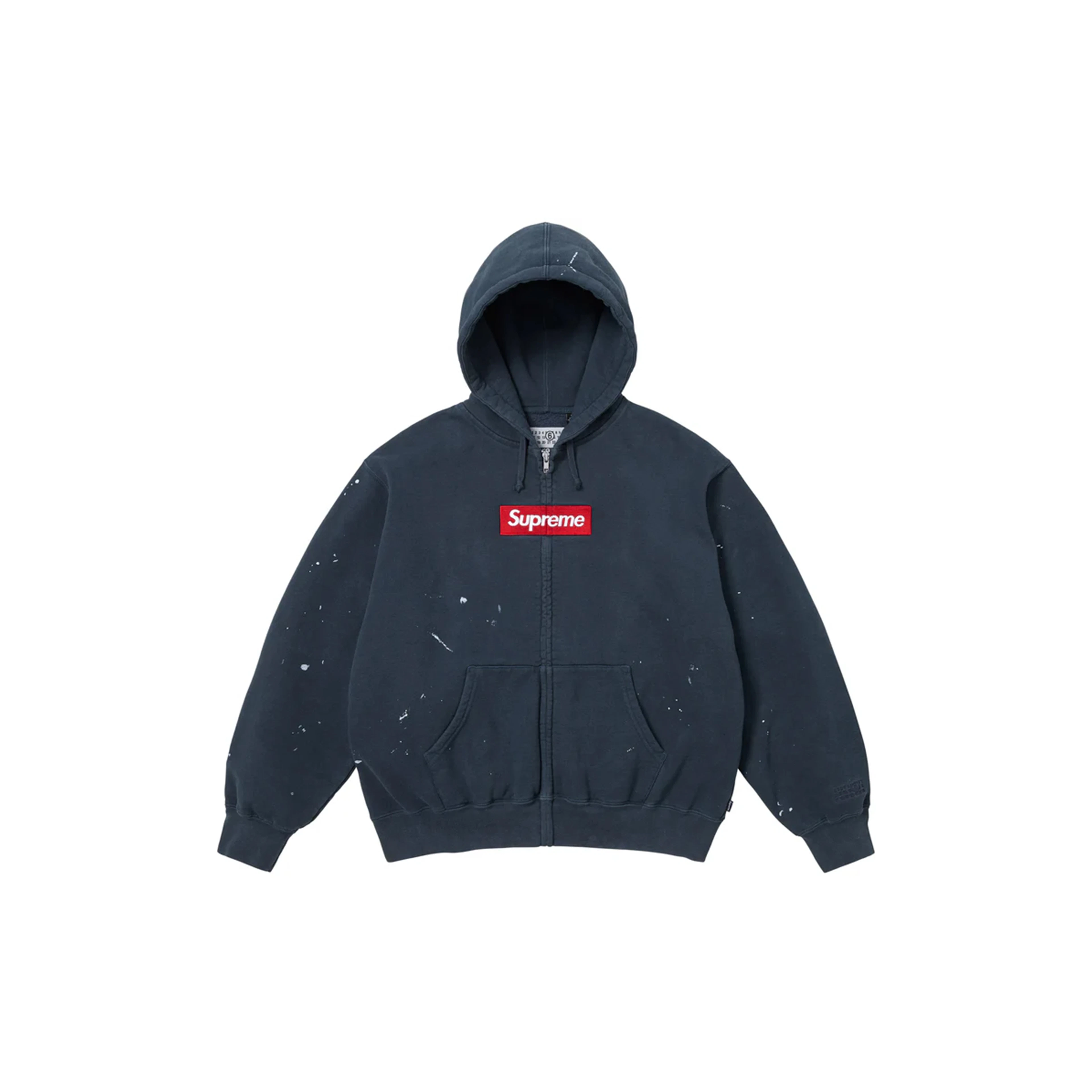 Supreme MM6 Maison Margiela Box Logo Zip Up Hooded Sweatshirt Navy