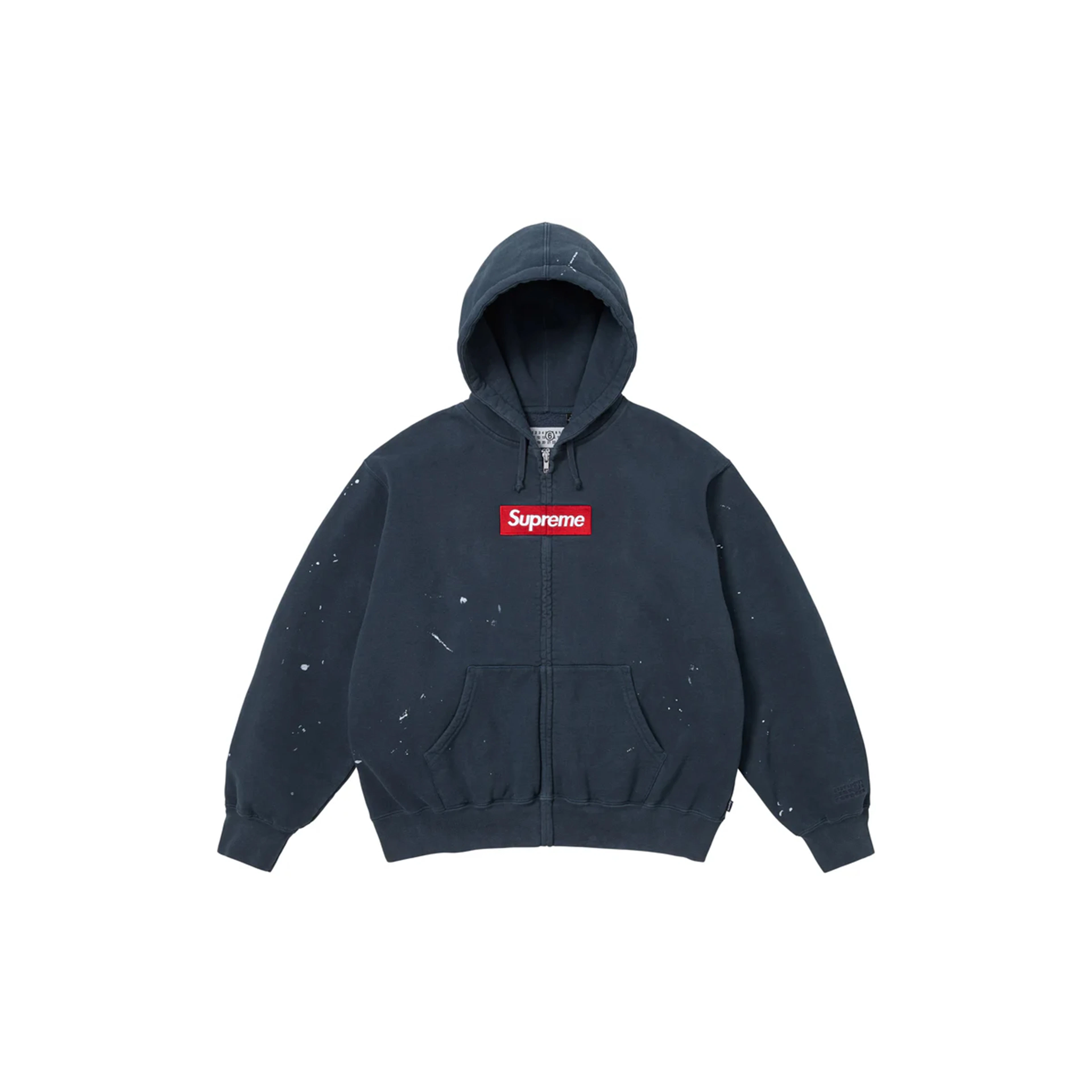 Supreme MM6 Maison Margiela Box Logo Zip Up Hooded Sweatshirt Navy