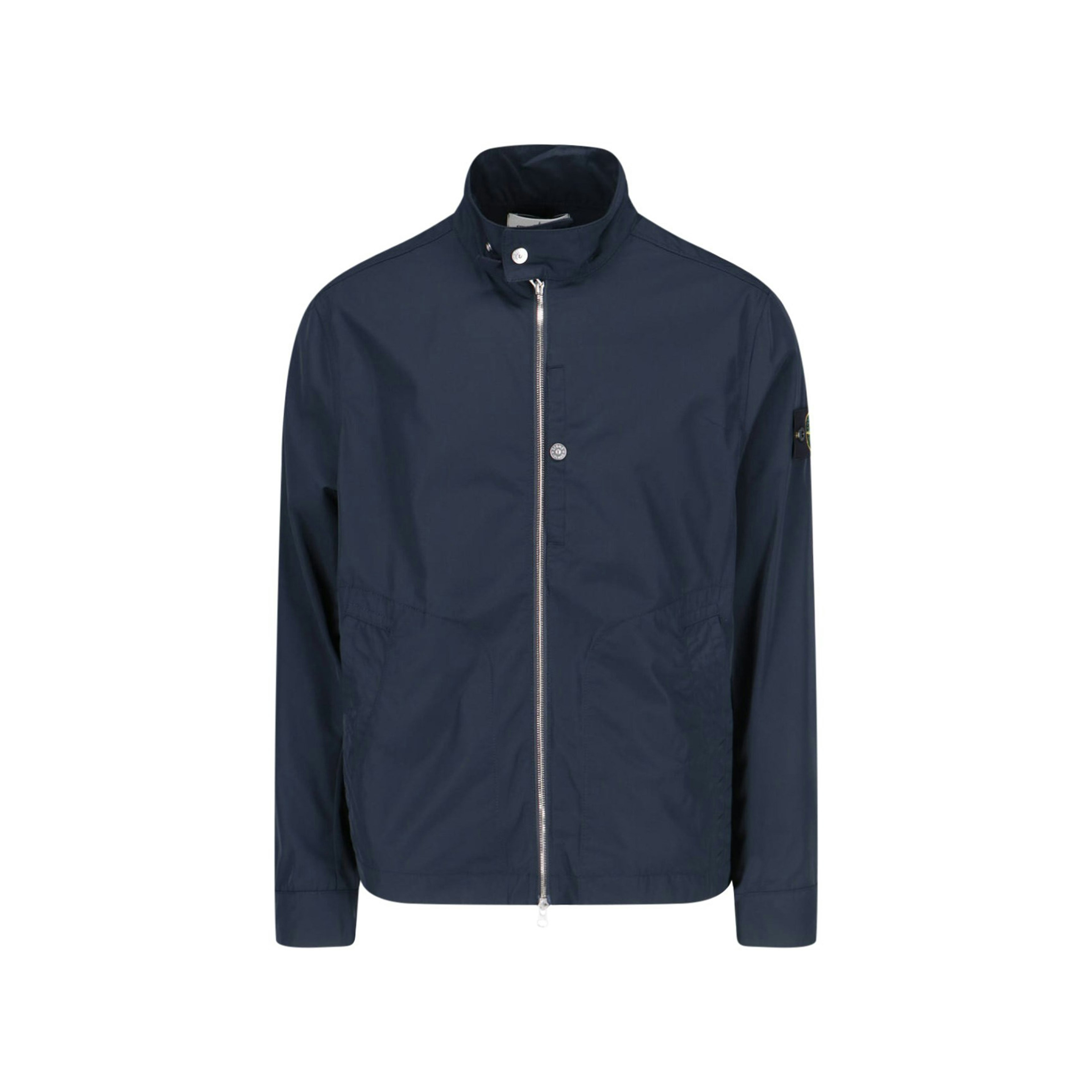 Stone Island Logo Zip Jacket Navy