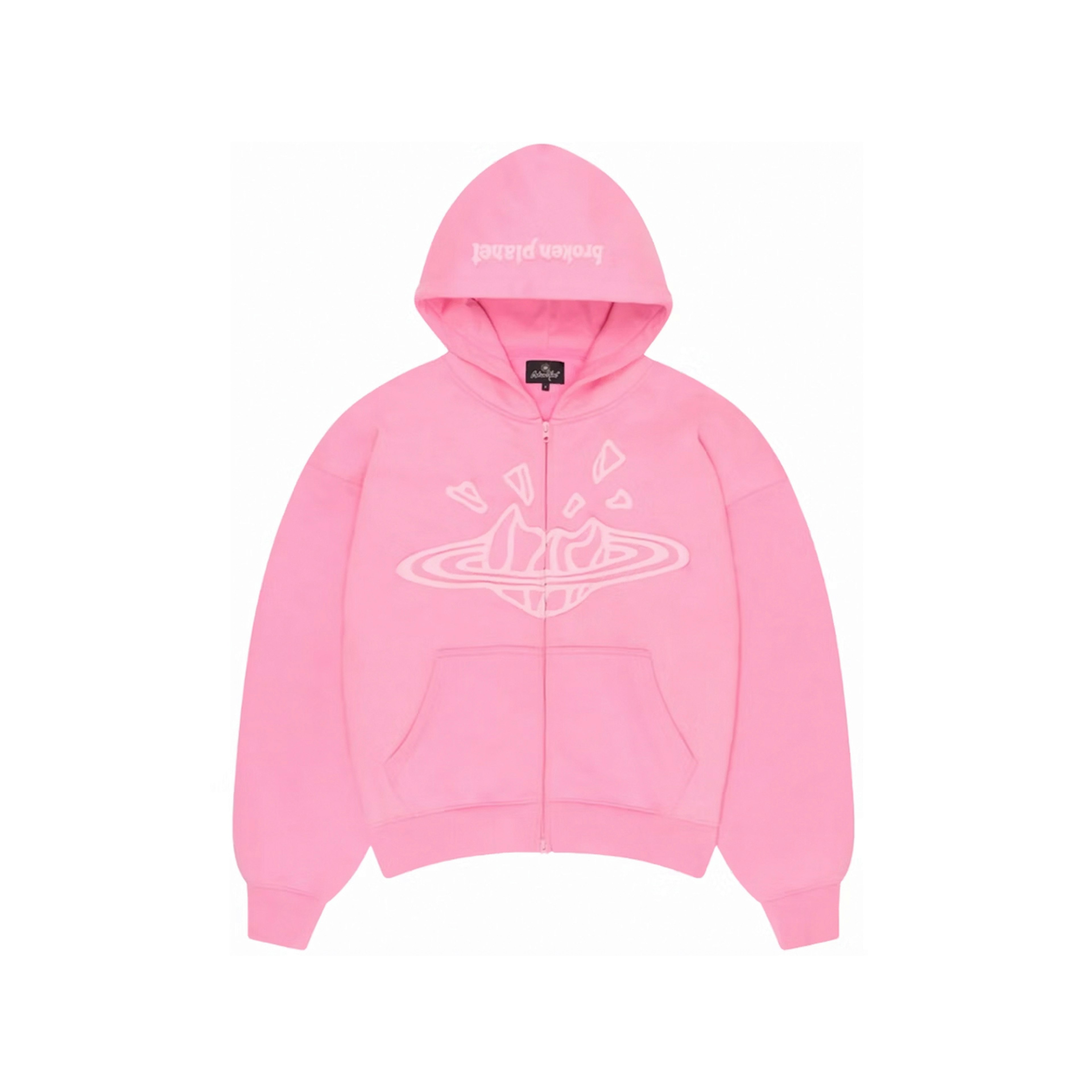 Broken Planet Candy Pink Zip-Up Hoodie