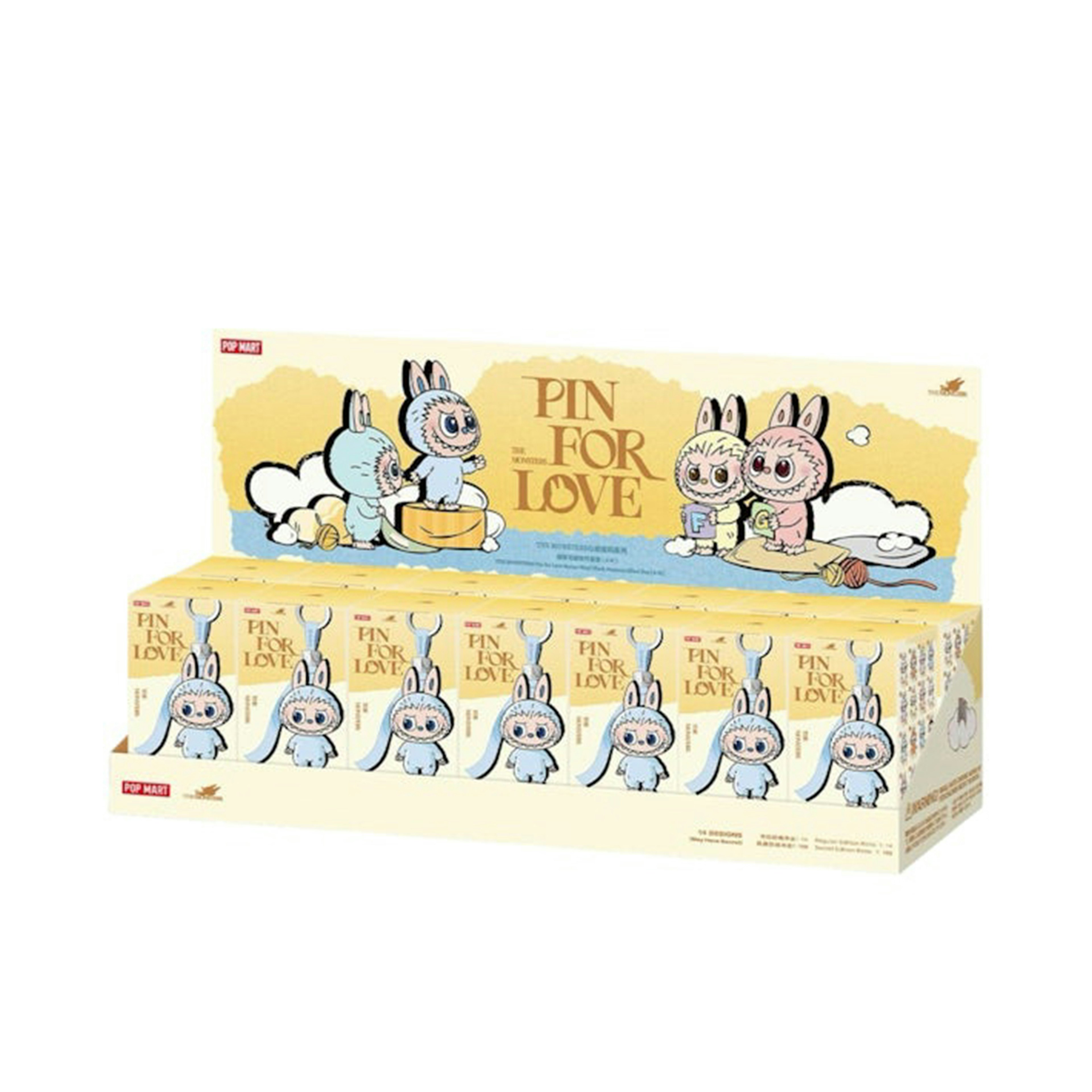 Pop Mart Labubu The Monsters Pin for Love Series Vinyl Plush Pendant (A-M) Sealed Case (14 Blind Box)