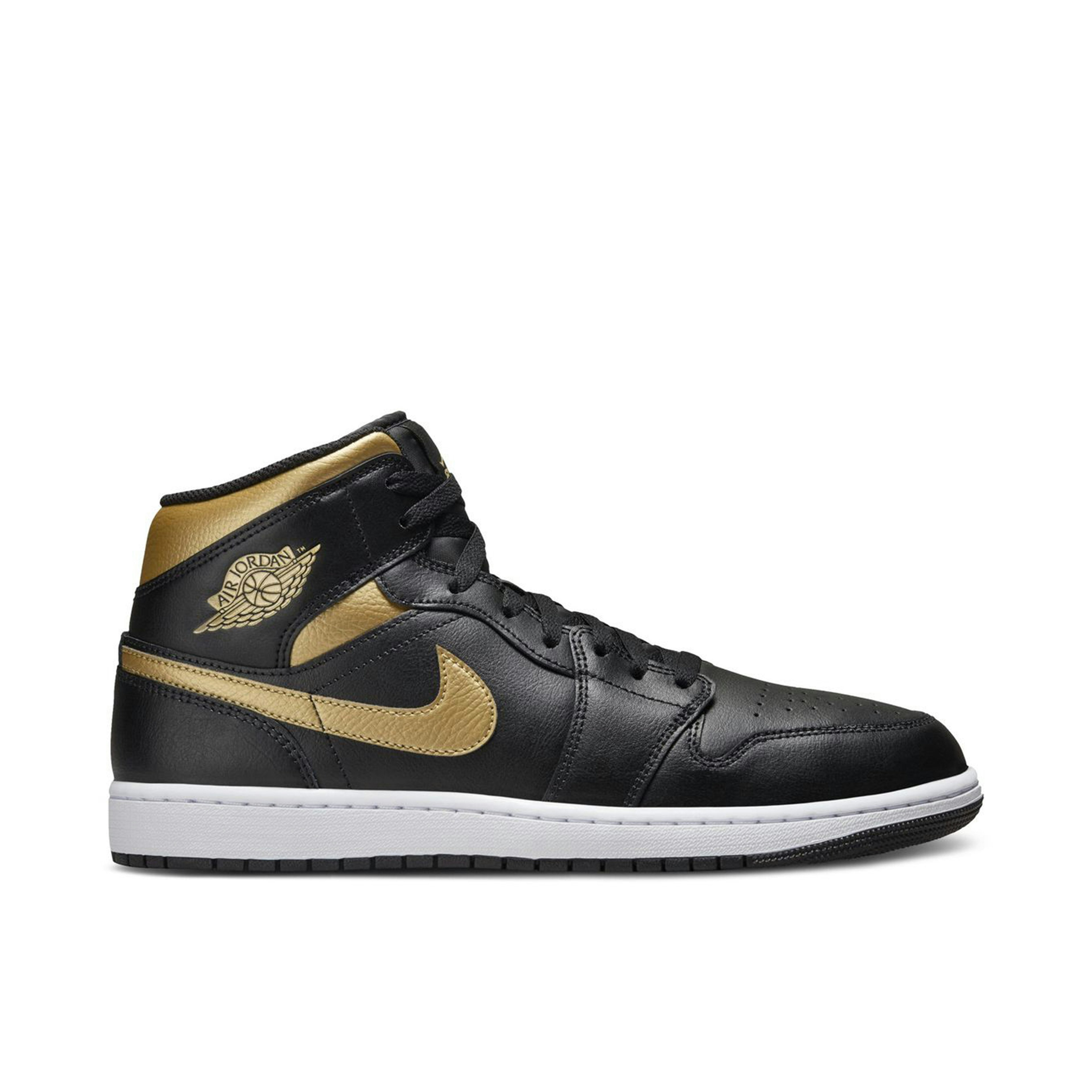 Air Jordan 1 Mid Black Metallic Gold