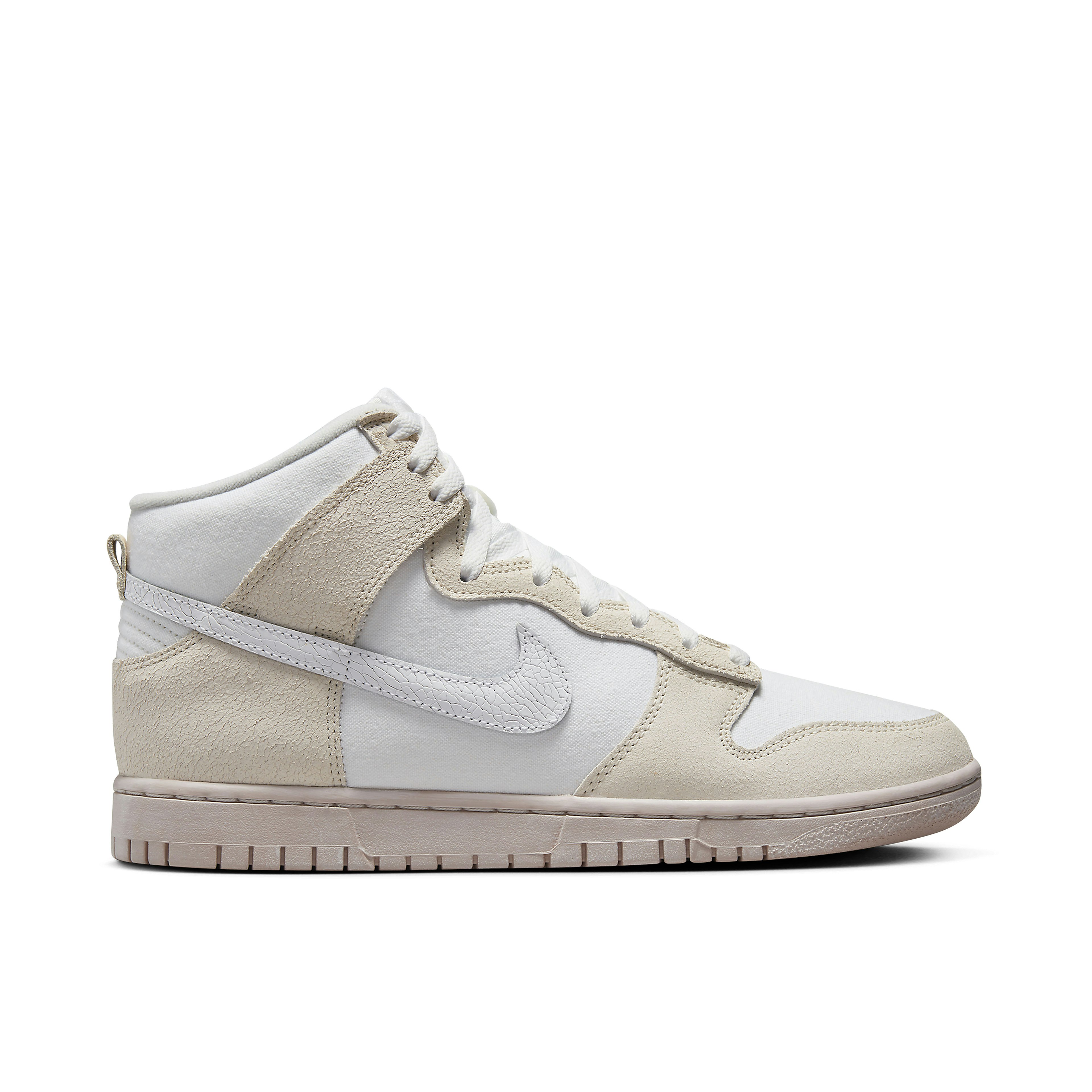 Nike Dunk High EMB Cracked Leather White Tan