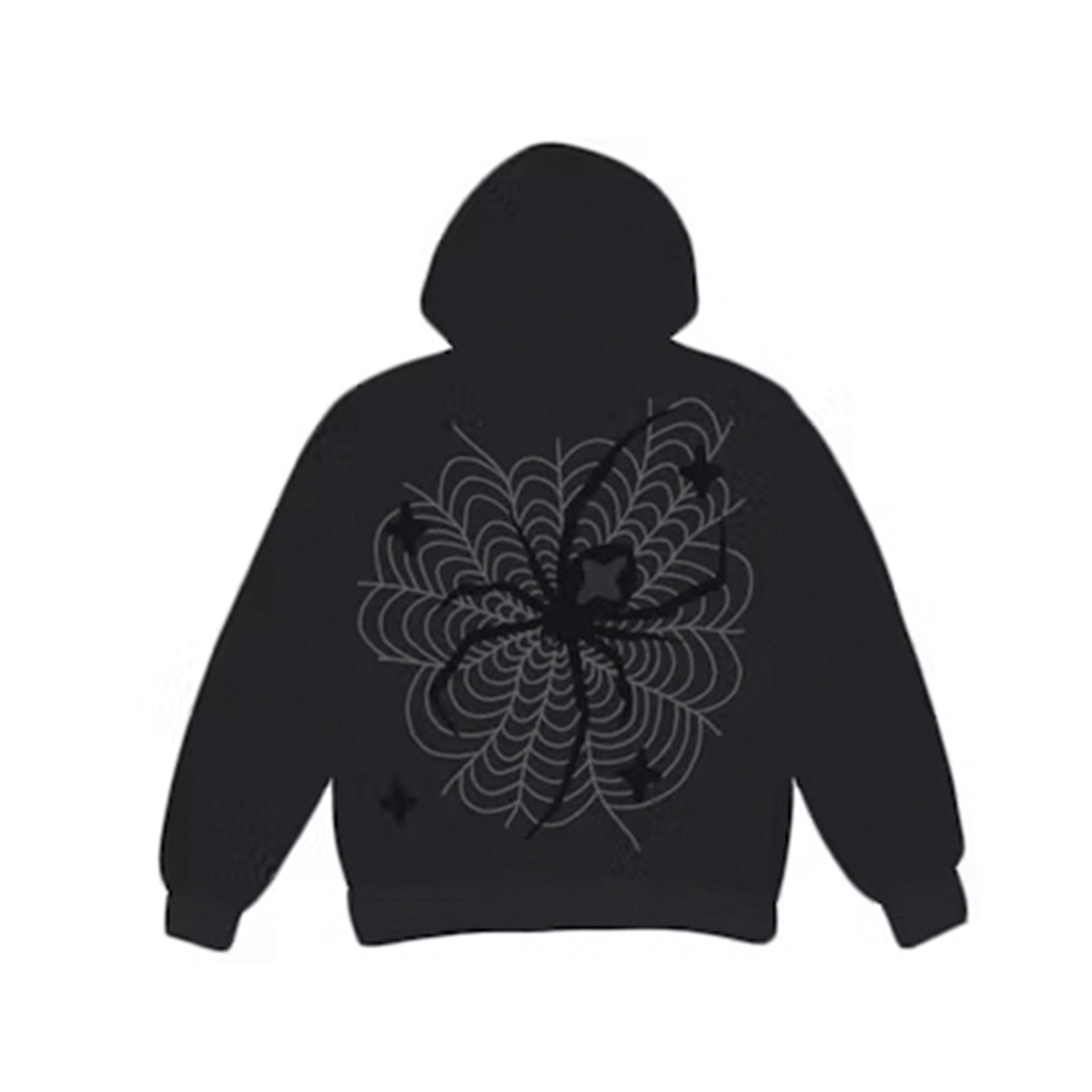 Broken Planet Spider Web Zip Up Hoodie Soot Black