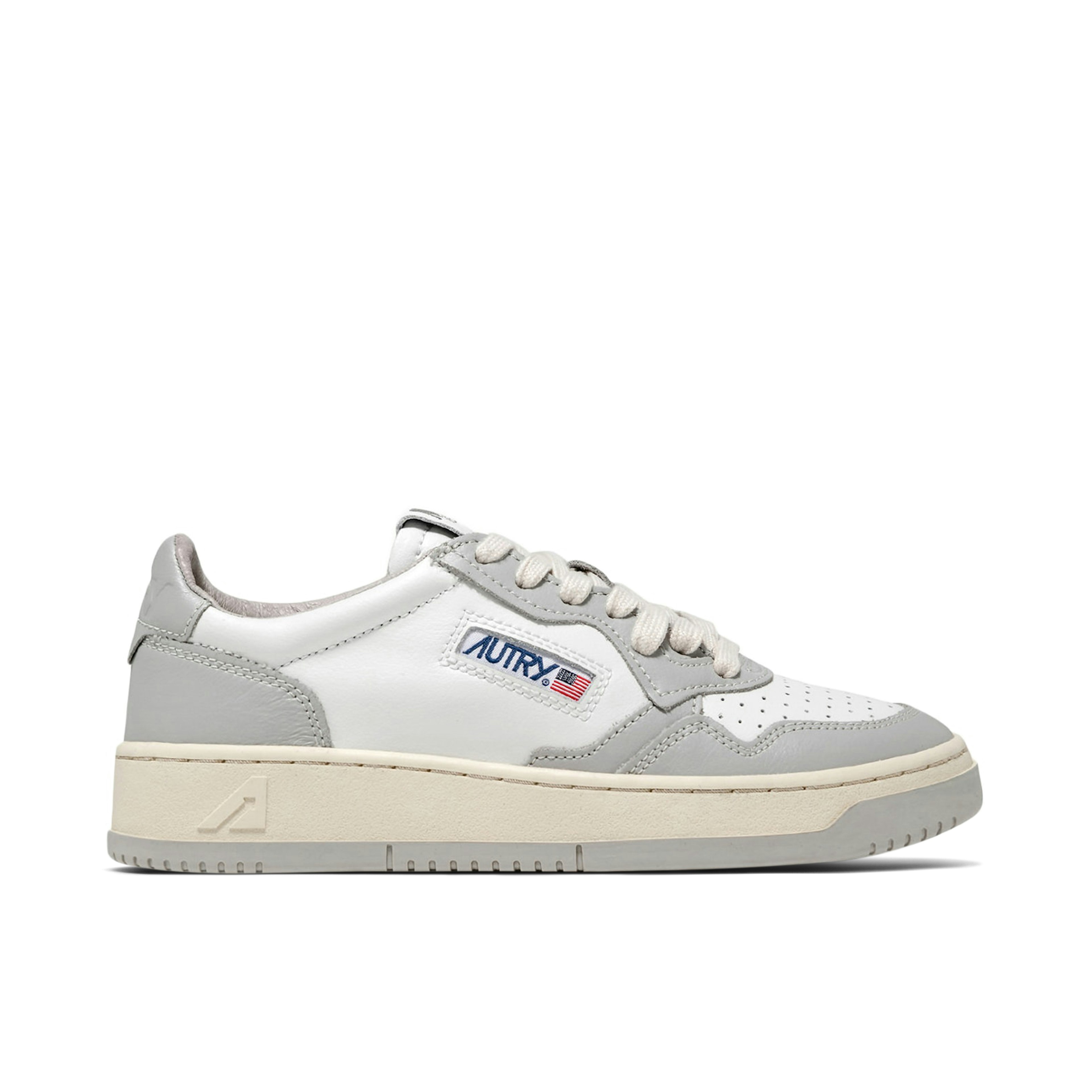 Autry Medalist Leather Low Grey White