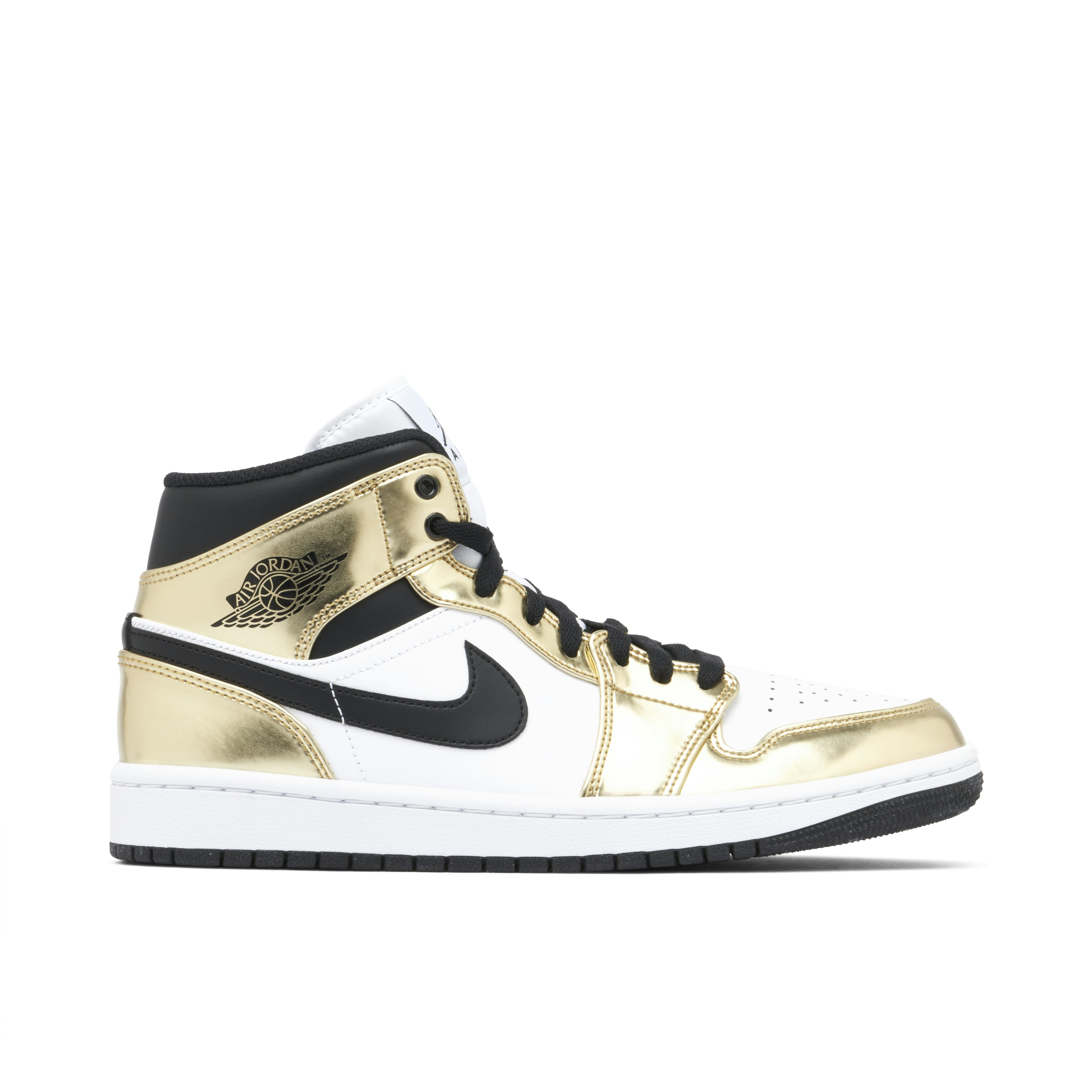 Air Jordan 1 Mid Metallic Gold Black White